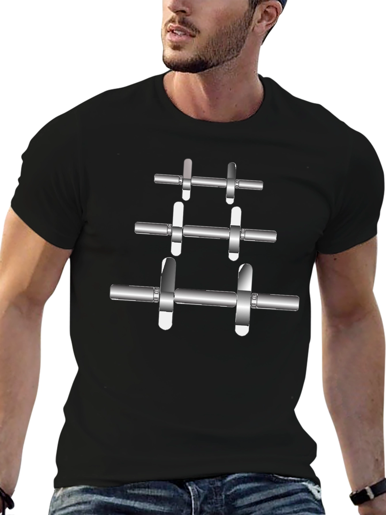Weightlifting Barbell T-Shirt - Gym Fitness Apparel