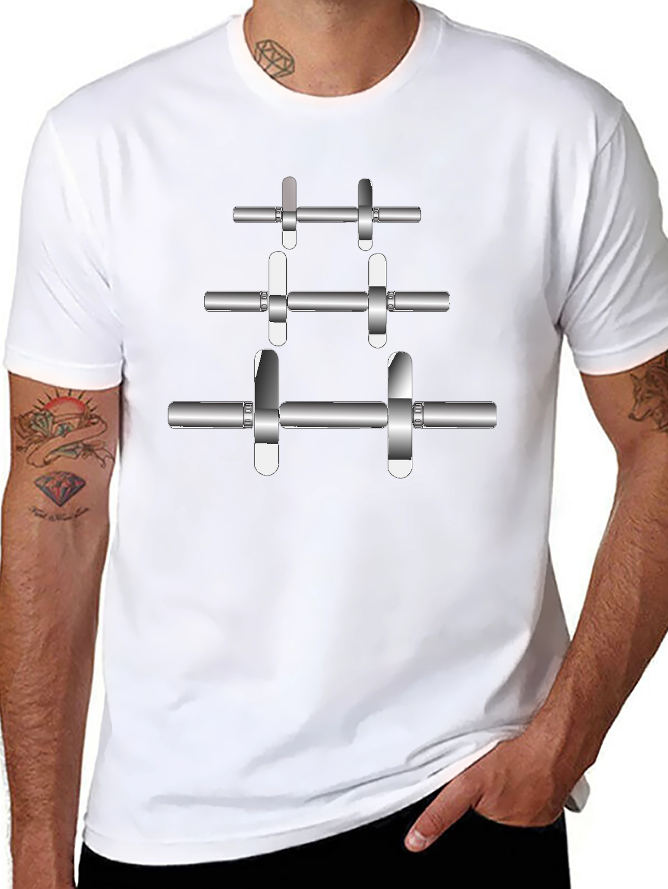 Weightlifting Barbell T-Shirt - Gym Fitness Apparel