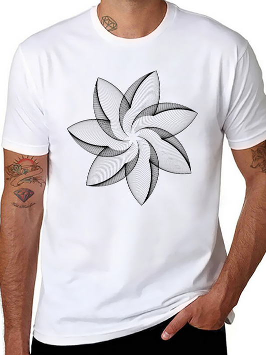 Abstract Floral Graphic Black T-Shirt