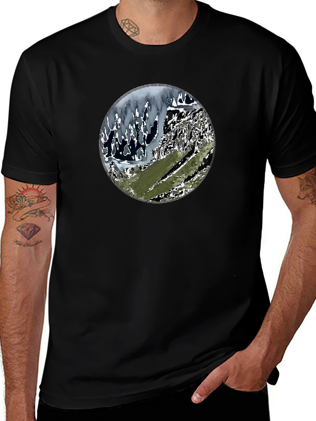 Mountainscape Graphic Tee - Black