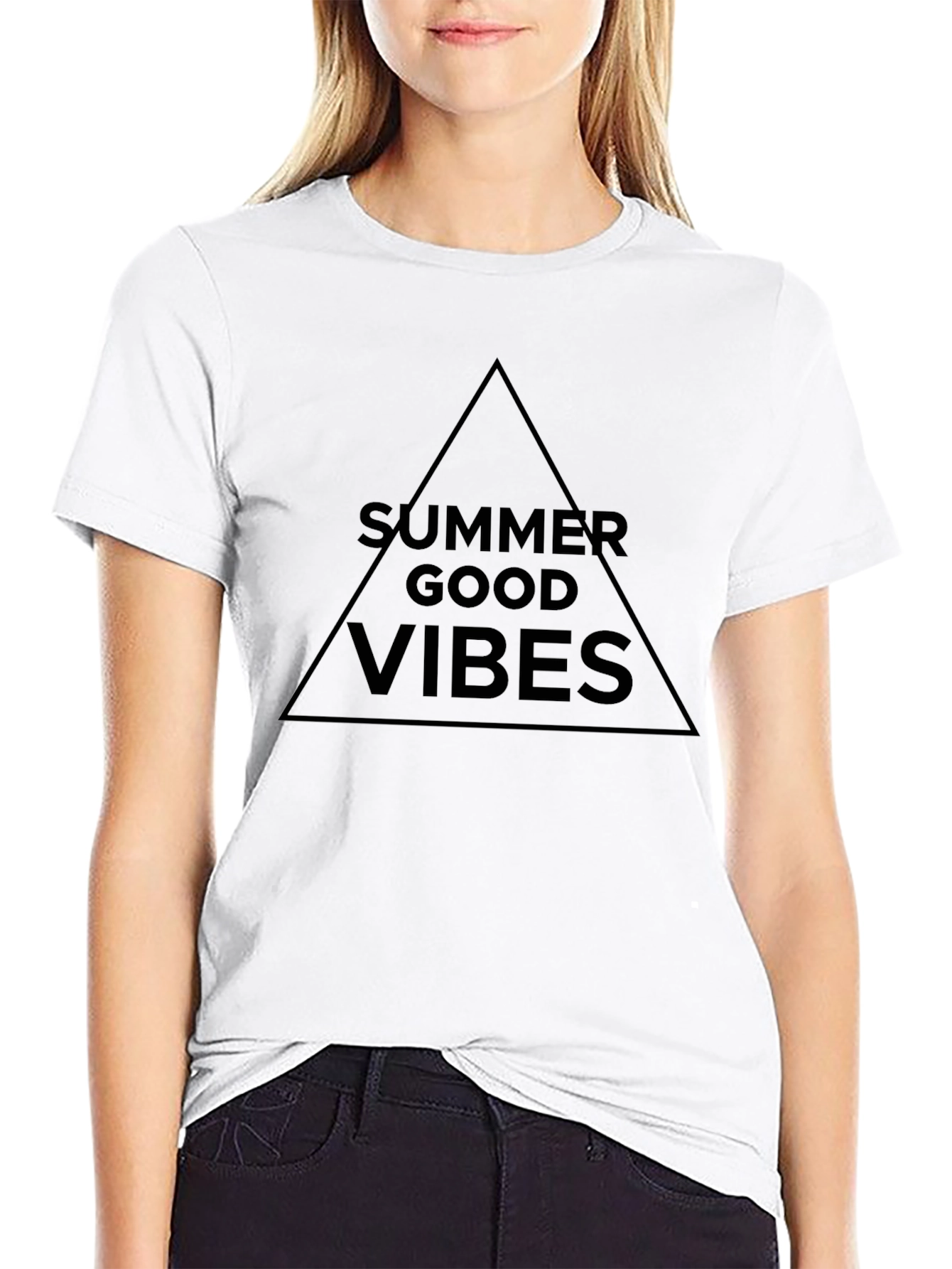 Summer Good Vibes Graphic Tee - Black