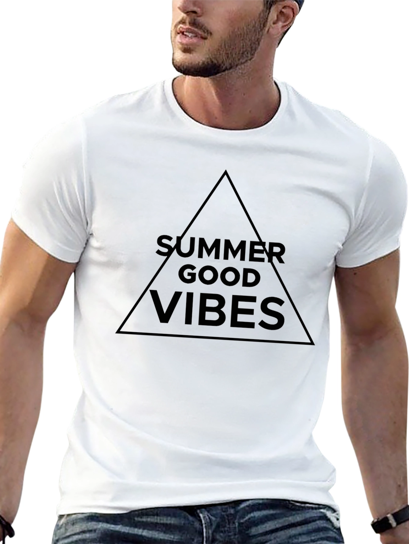 Summer Good Vibes Graphic Tee - Black
