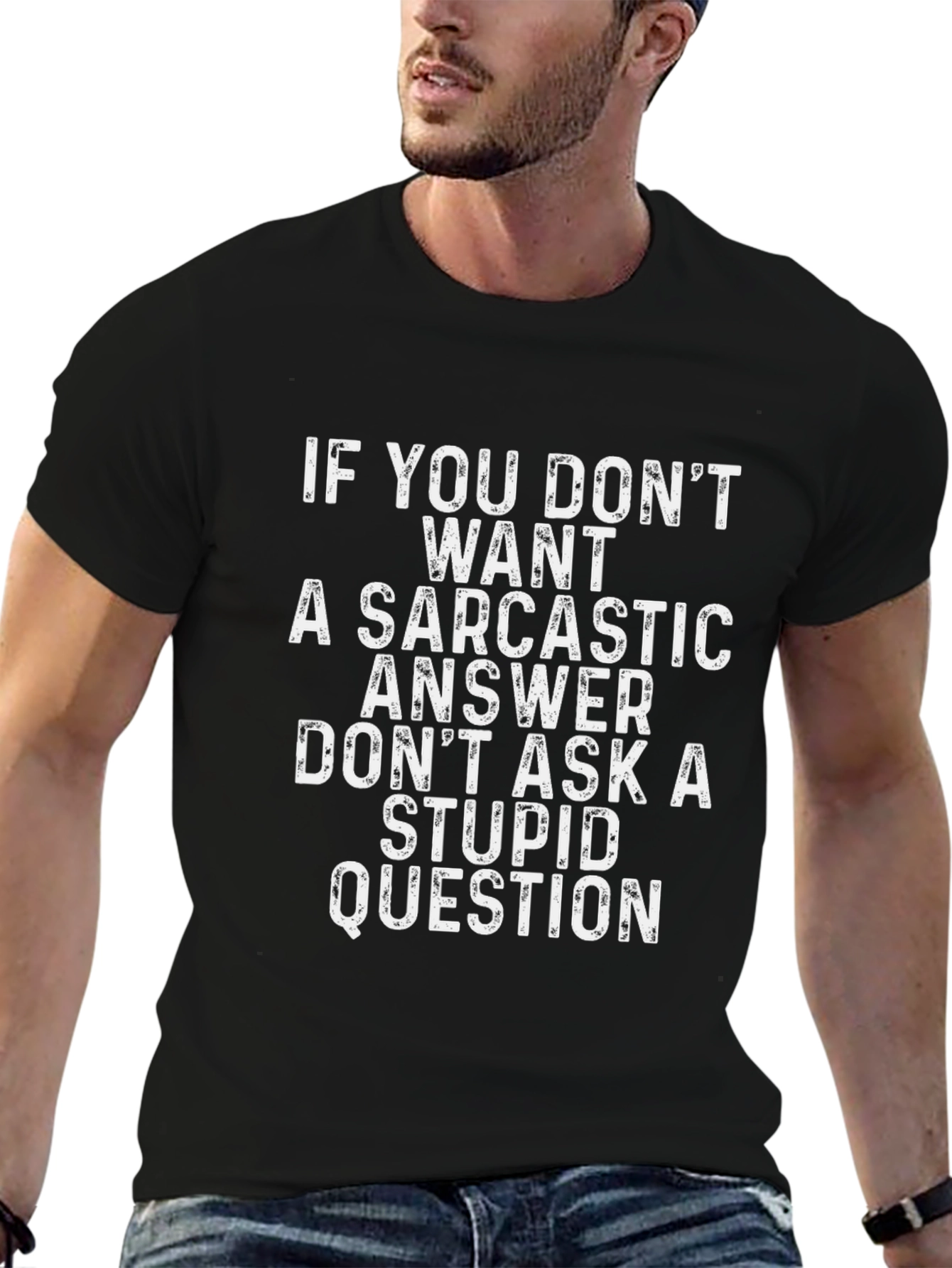 Sarcastic Answer Graphic Tee - Black Humor T-Shirt