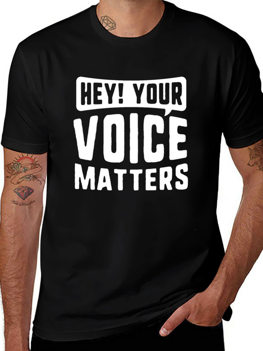Your Voice Matters Graphic Tee - Black Cotton T-Shirt
