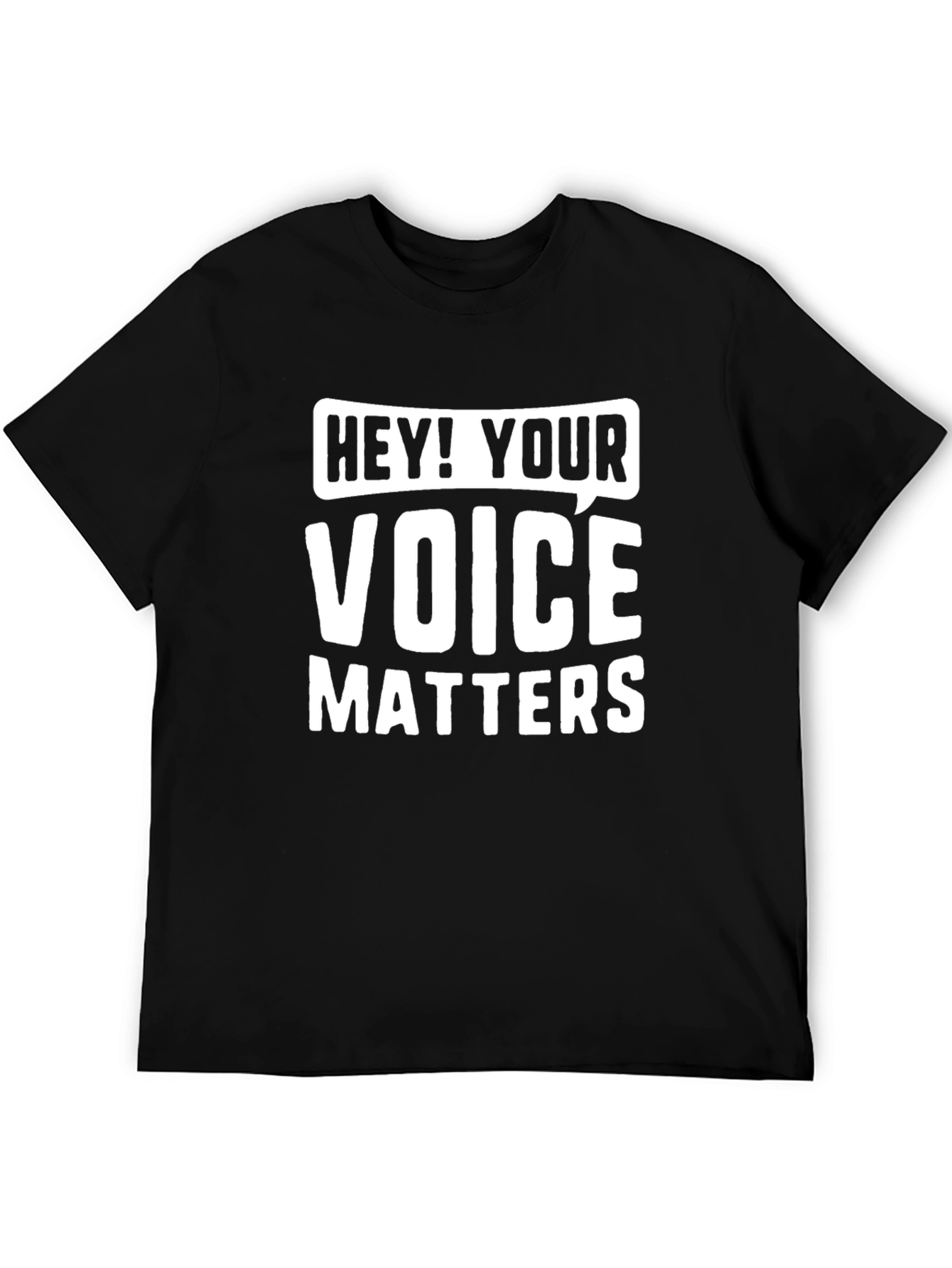 Your Voice Matters Graphic Tee - Black Cotton T-Shirt