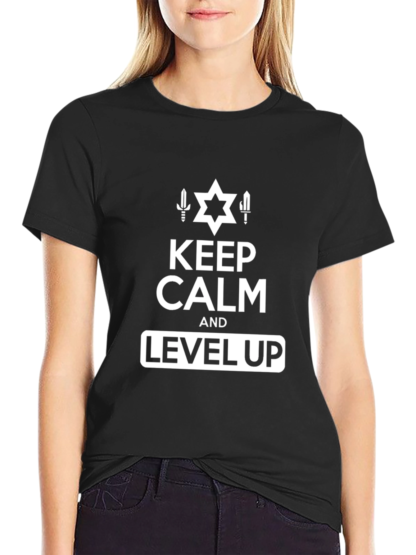 Keep Calm and Level Up Graphic T-Shirt