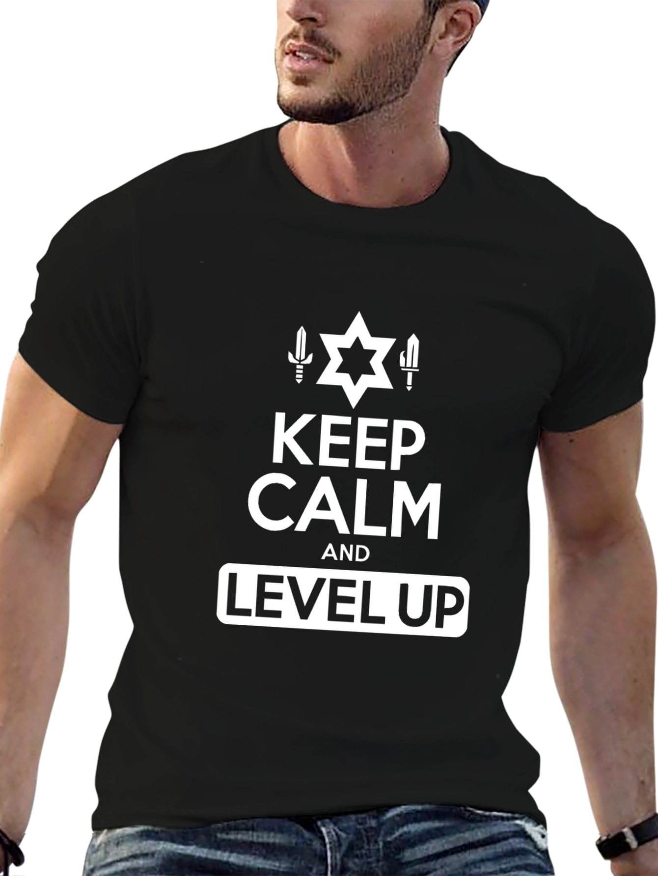 Keep Calm and Level Up Graphic T-Shirt