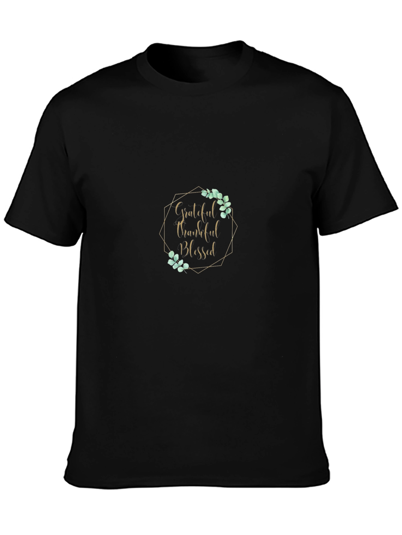 Grateful Thankful Blessed Black T-Shirt