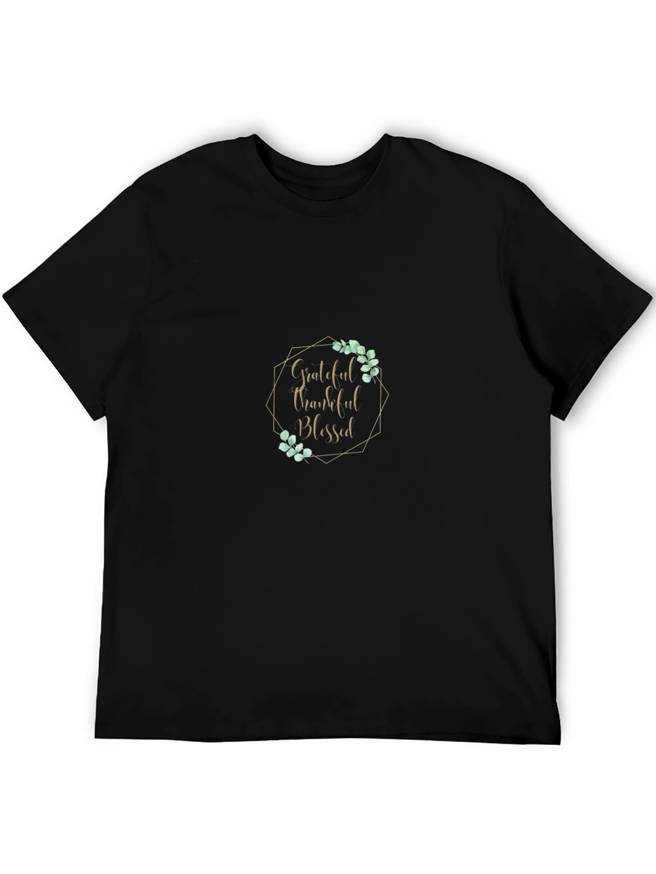 Grateful Thankful Blessed Black T-Shirt