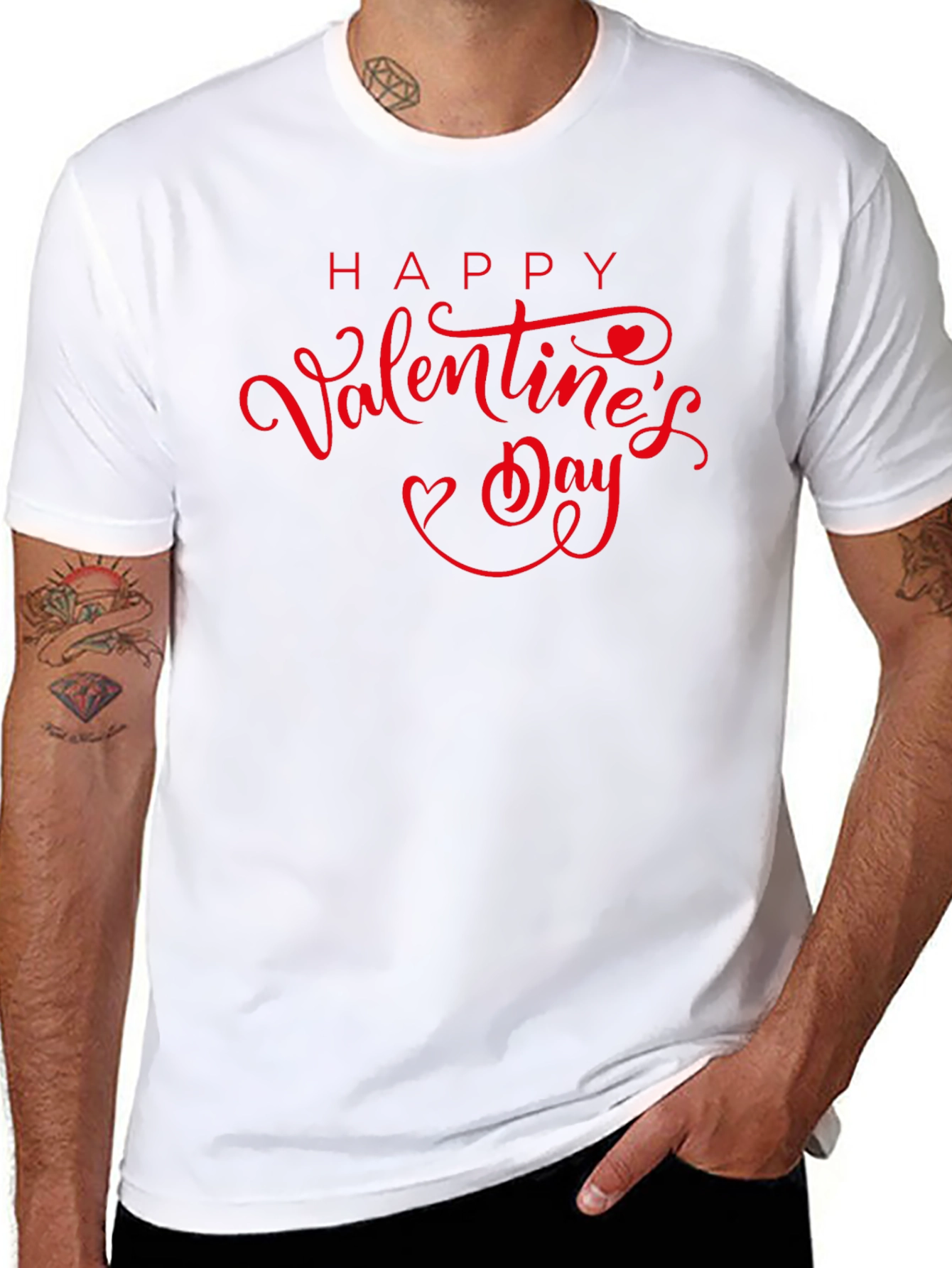 Happy Valentines Day Black T-Shirt