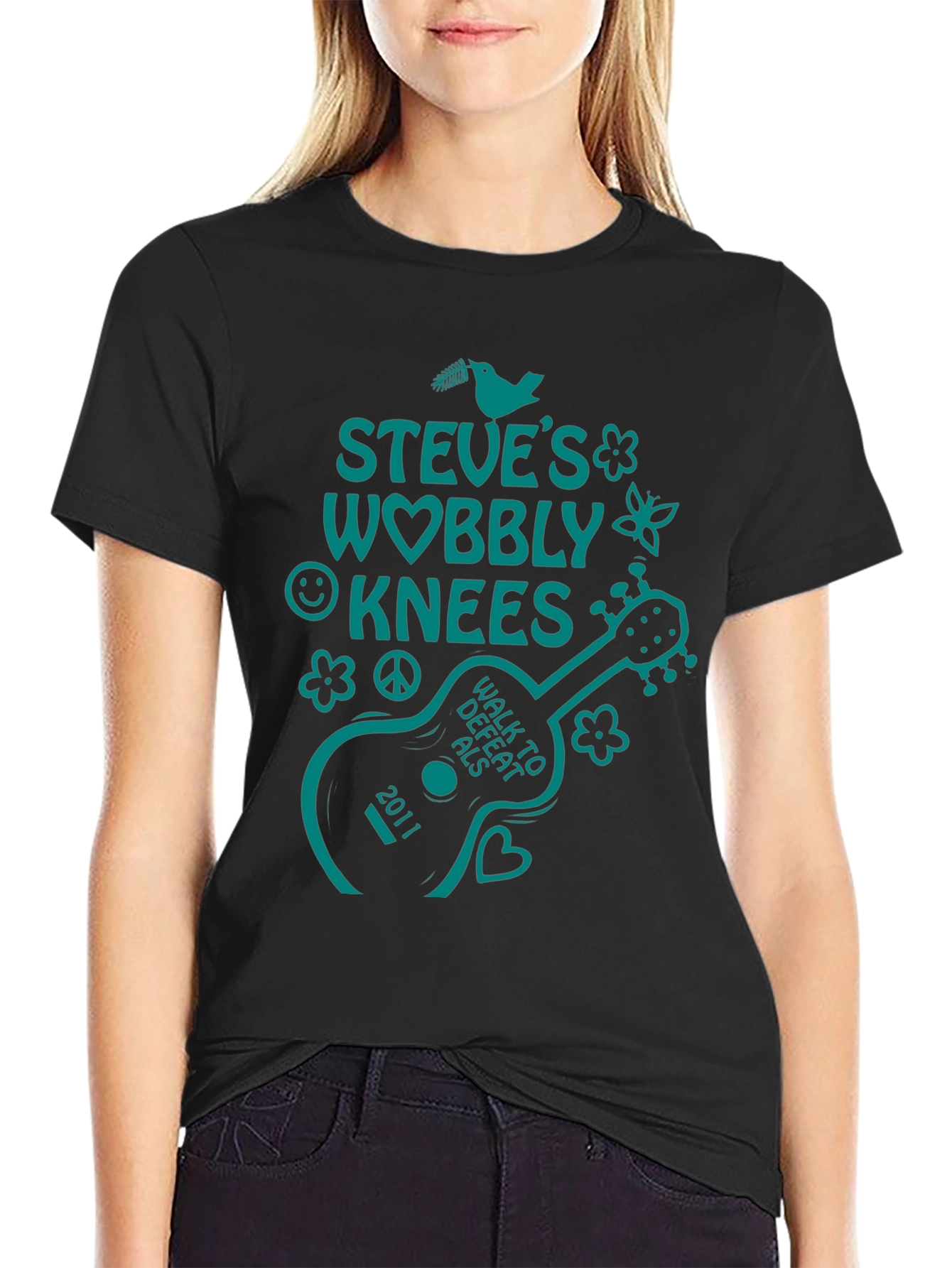 Steves Wobbly Knees ALS Walk T-Shirt