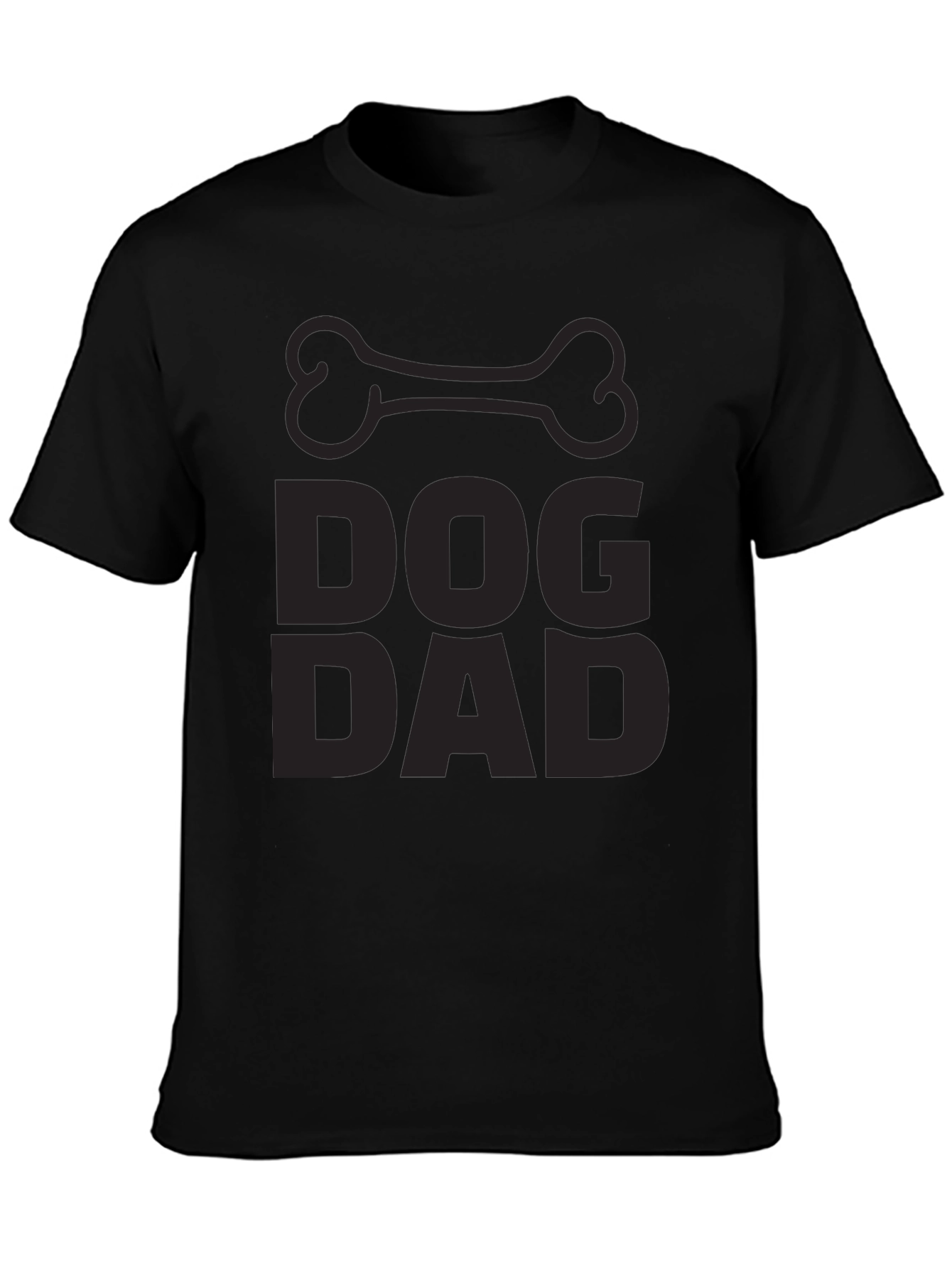 Dog Dad Black T-Shirt - Bone Graphic