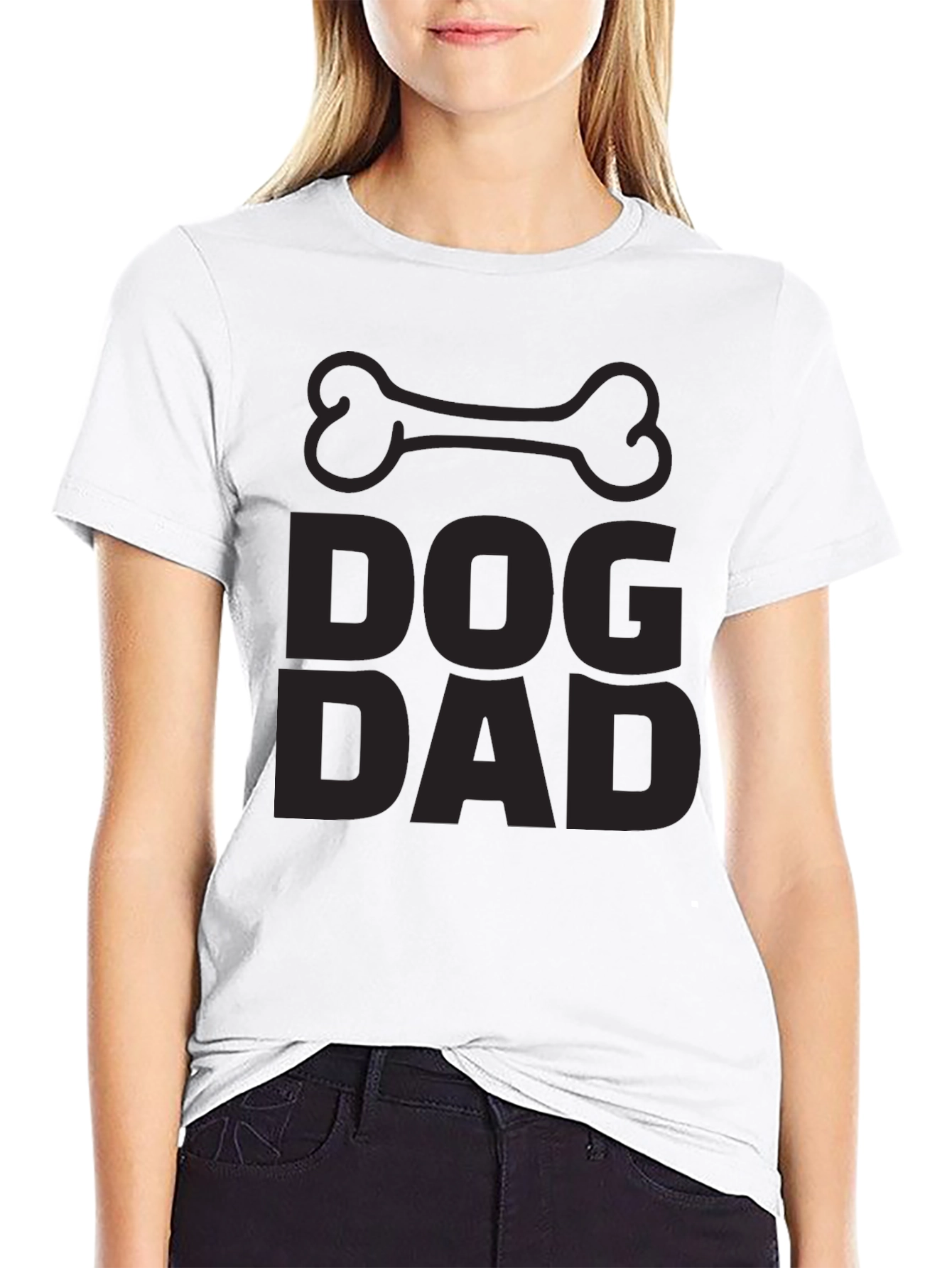 Dog Dad Black T-Shirt - Bone Graphic