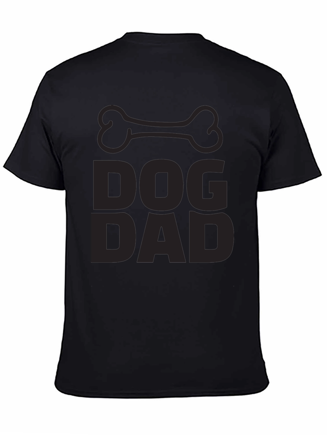 Dog Dad Black T-Shirt - Bone Graphic