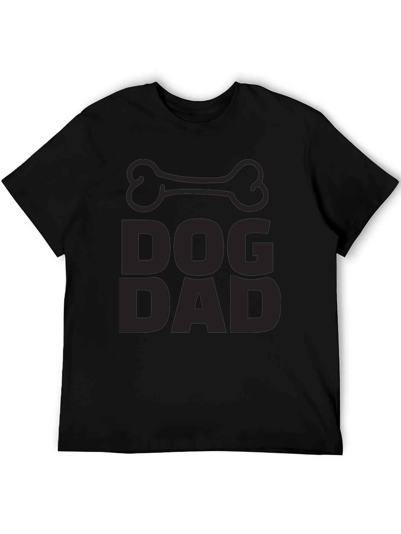 Dog Dad Black T-Shirt - Bone Graphic