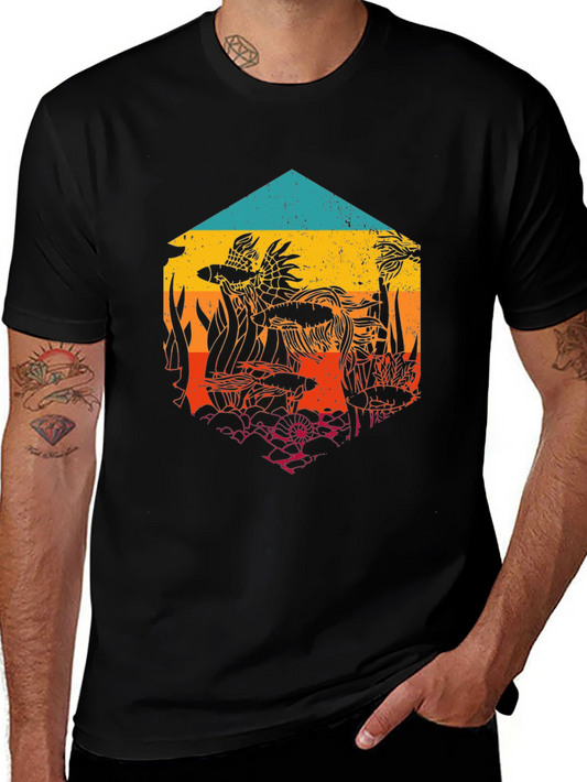 Retro Hexagon Aquarium Graphic Tee