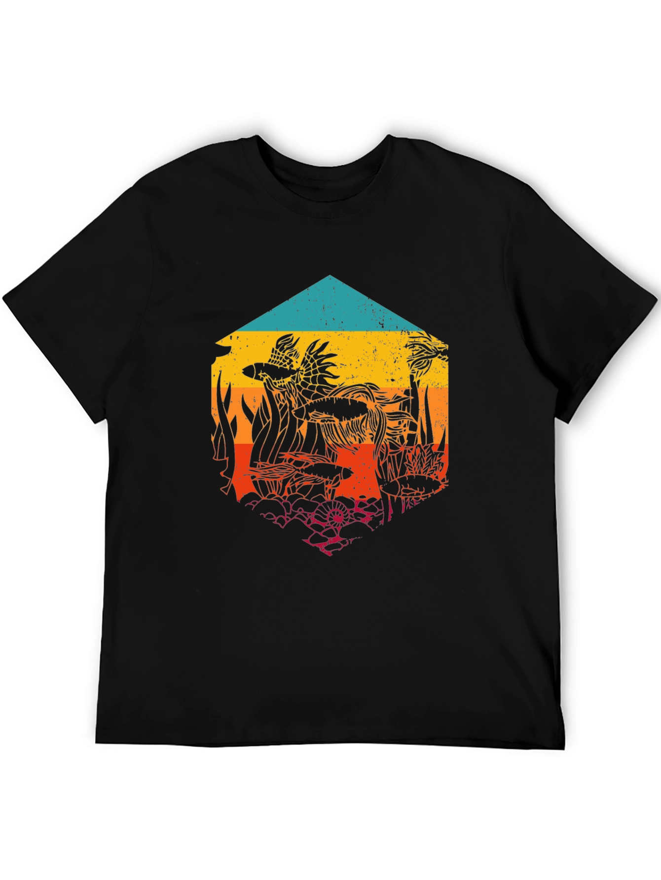 Retro Hexagon Aquarium Graphic Tee