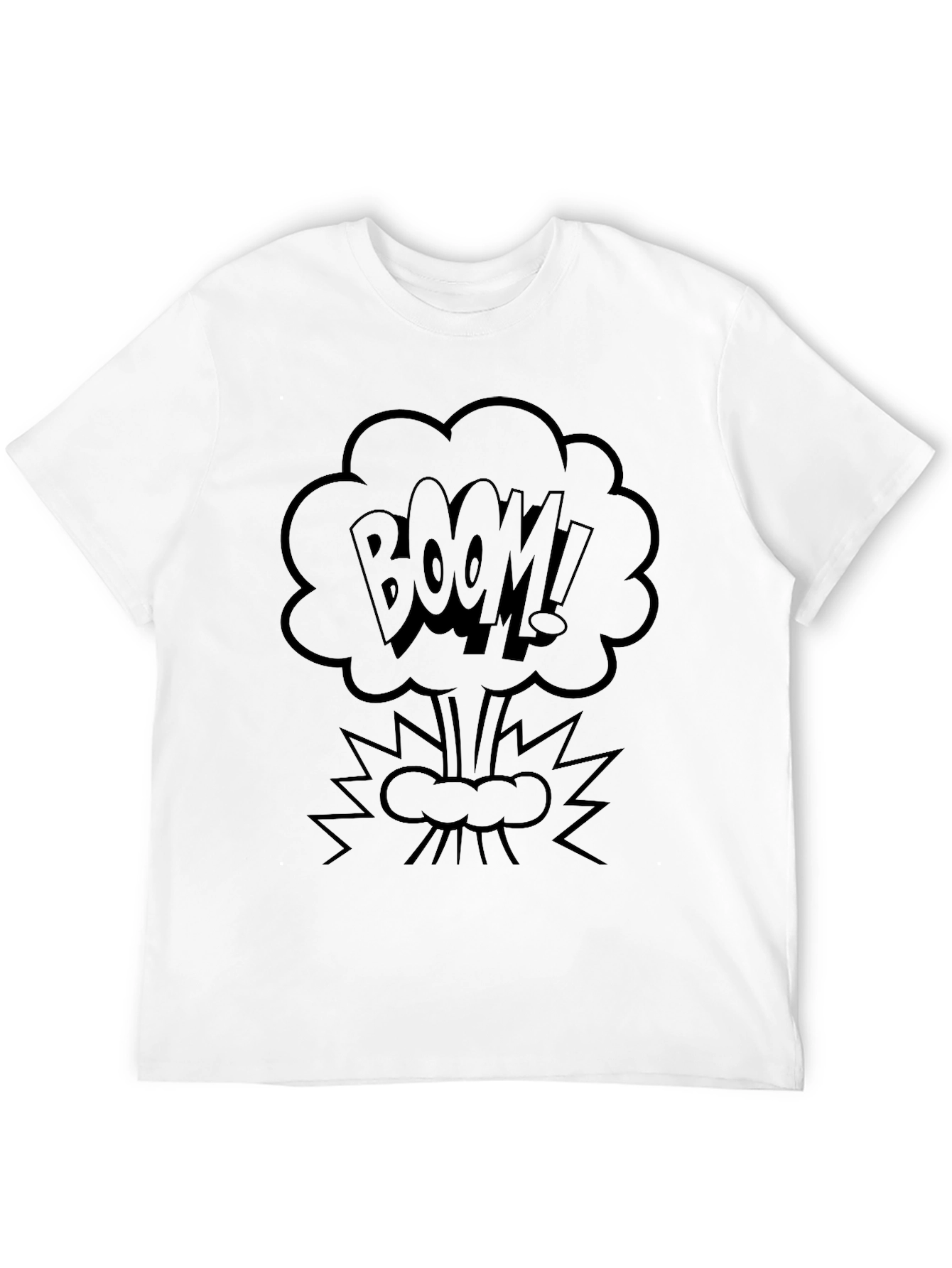 Boom! Black Graphic Tee - Comic Style Explosion Shirt