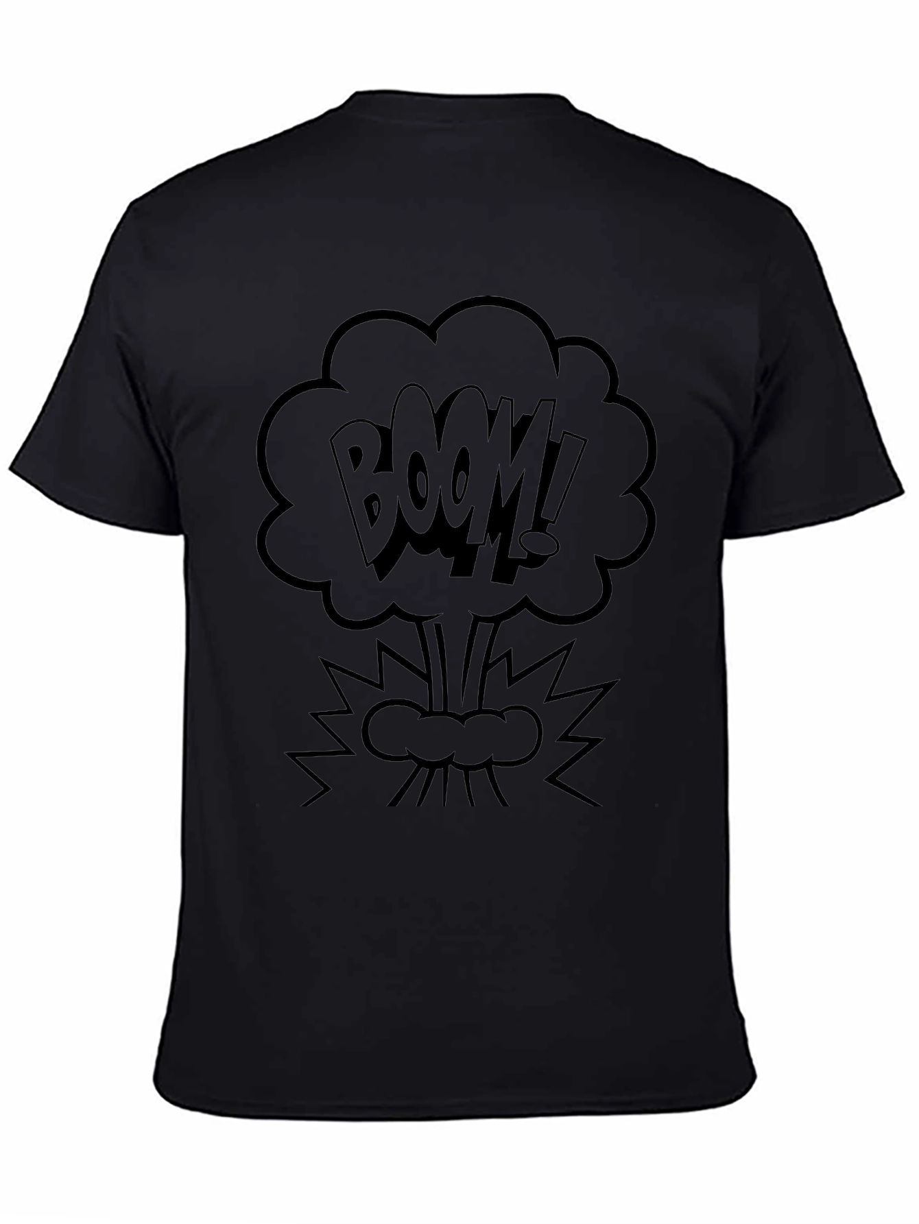 Boom! Black Graphic Tee - Comic Style Explosion Shirt