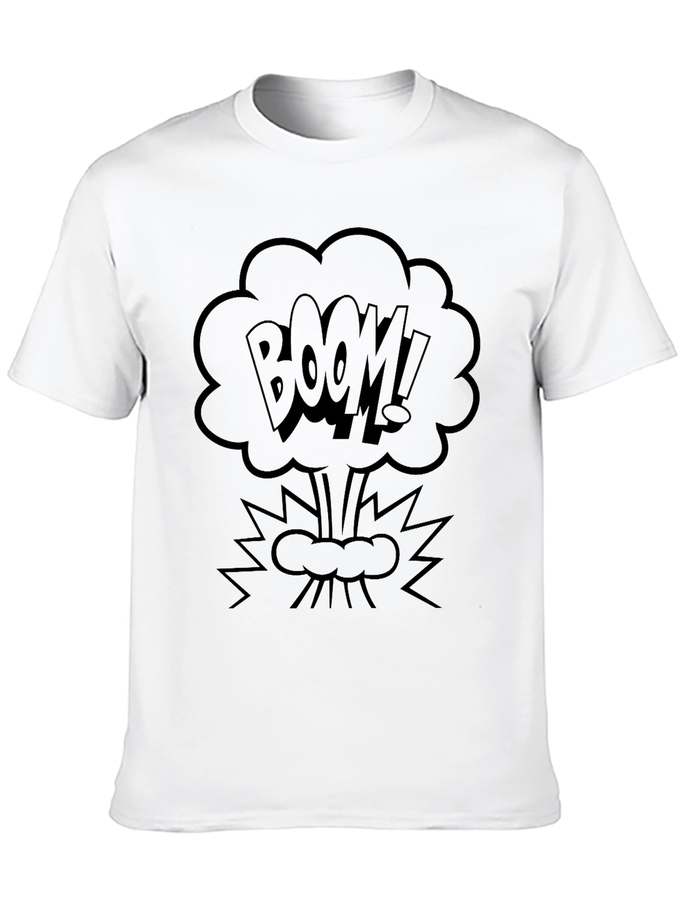 Boom! Black Graphic Tee - Comic Style Explosion Shirt