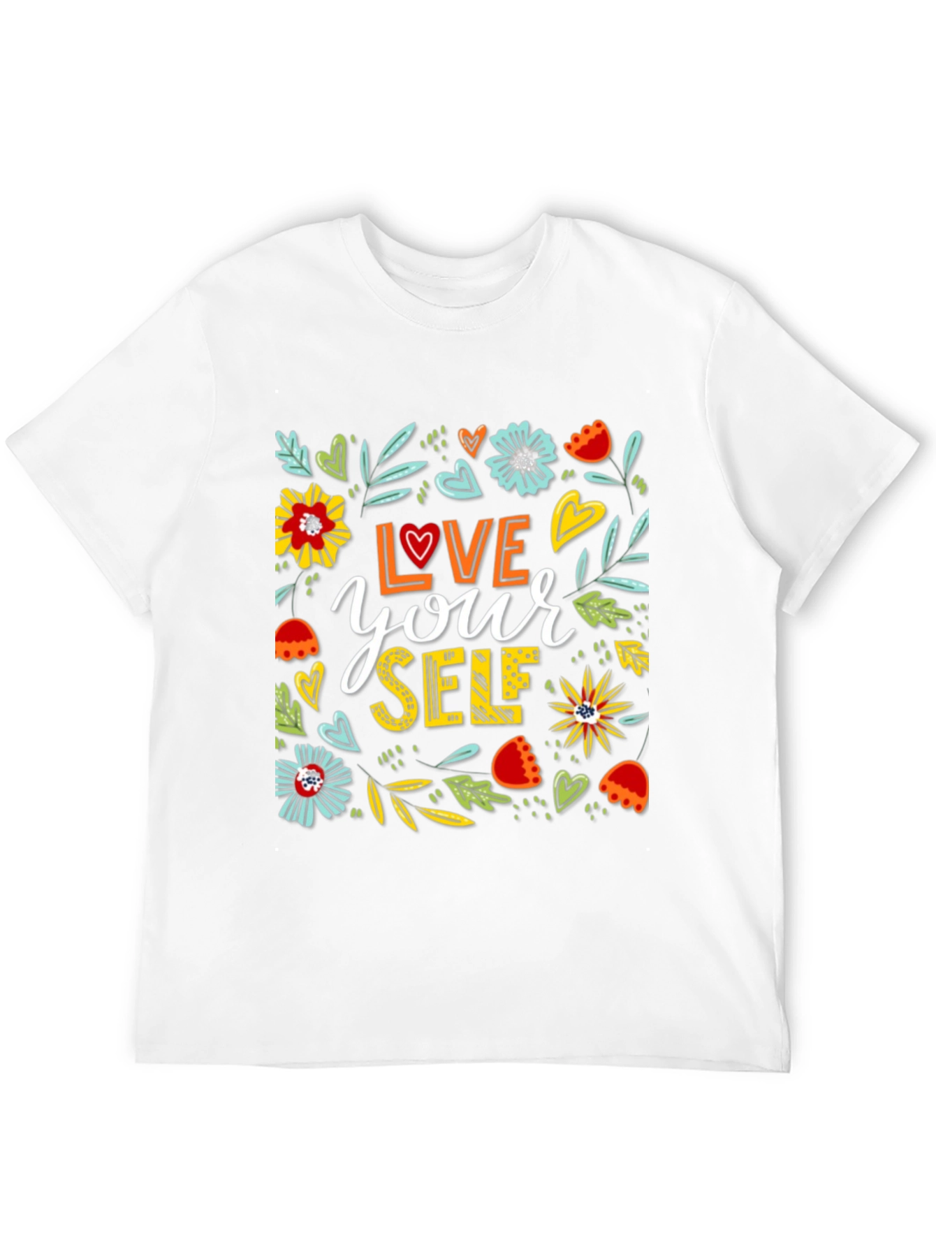 Love Yourself Graphic Tee - Floral Design