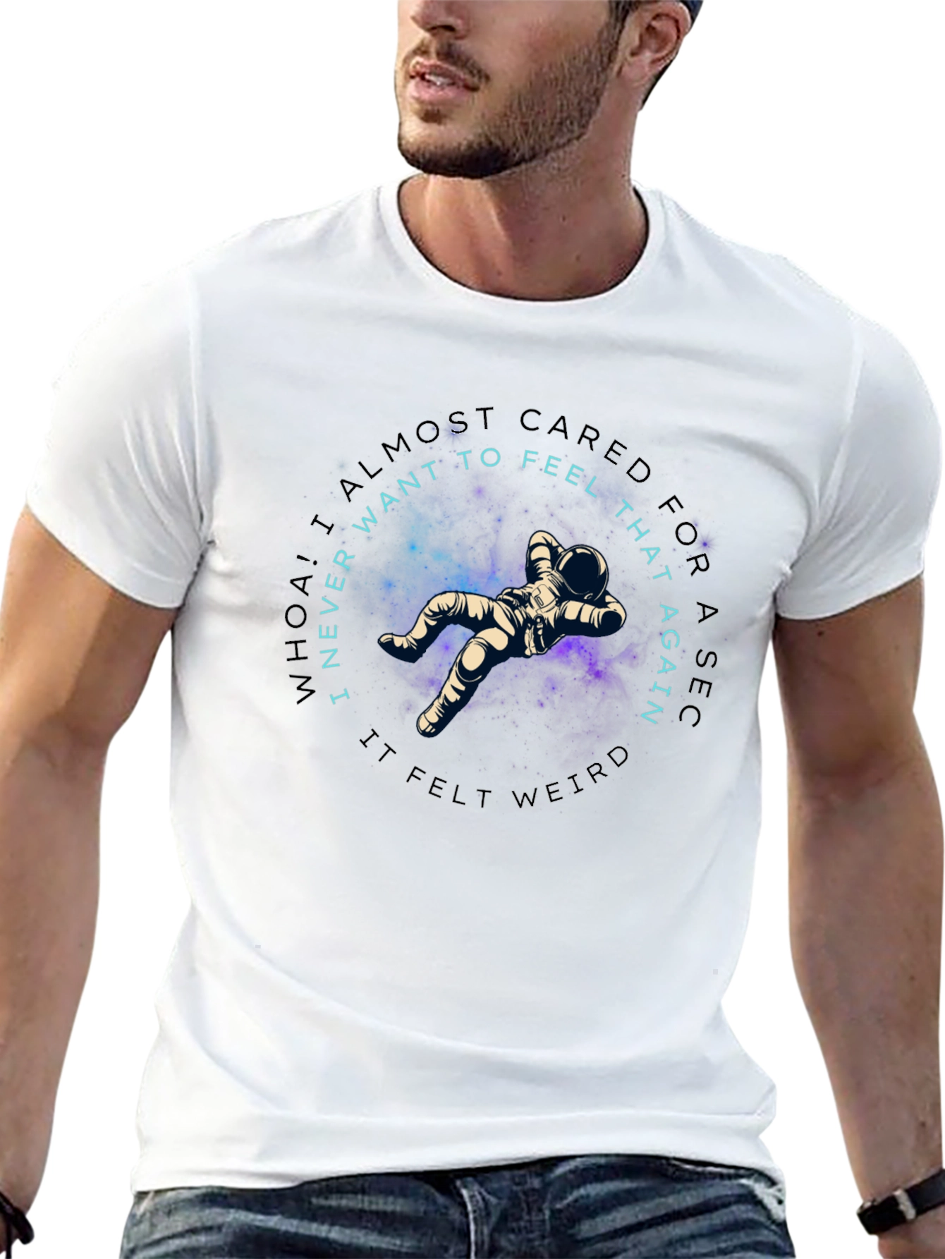 Astronaut Galaxy Tee - Almost Cared