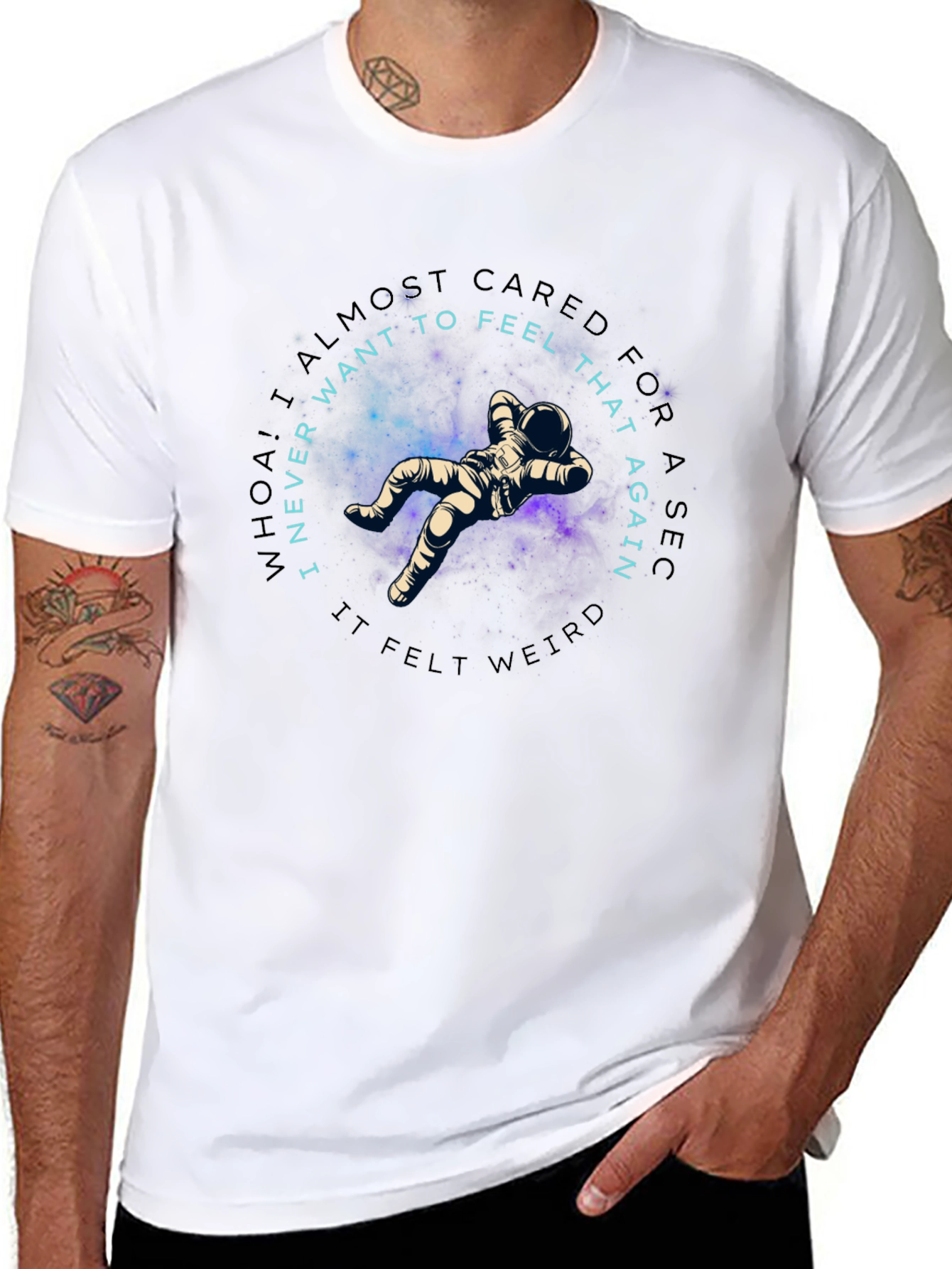 Astronaut Galaxy Tee - Almost Cared