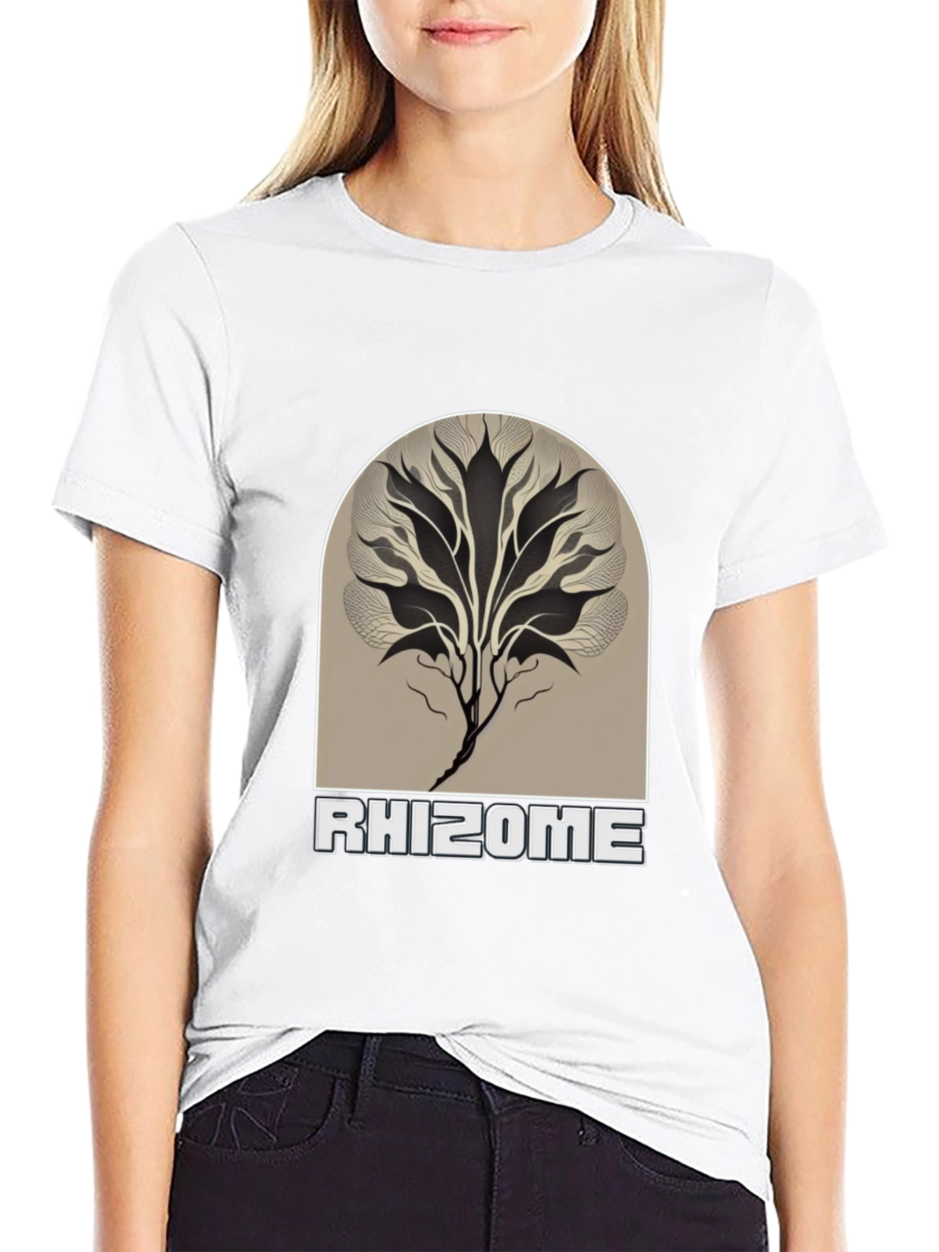 Rhizome Graphic Print Tee - Stylish Unisex Cotton T-Shirt