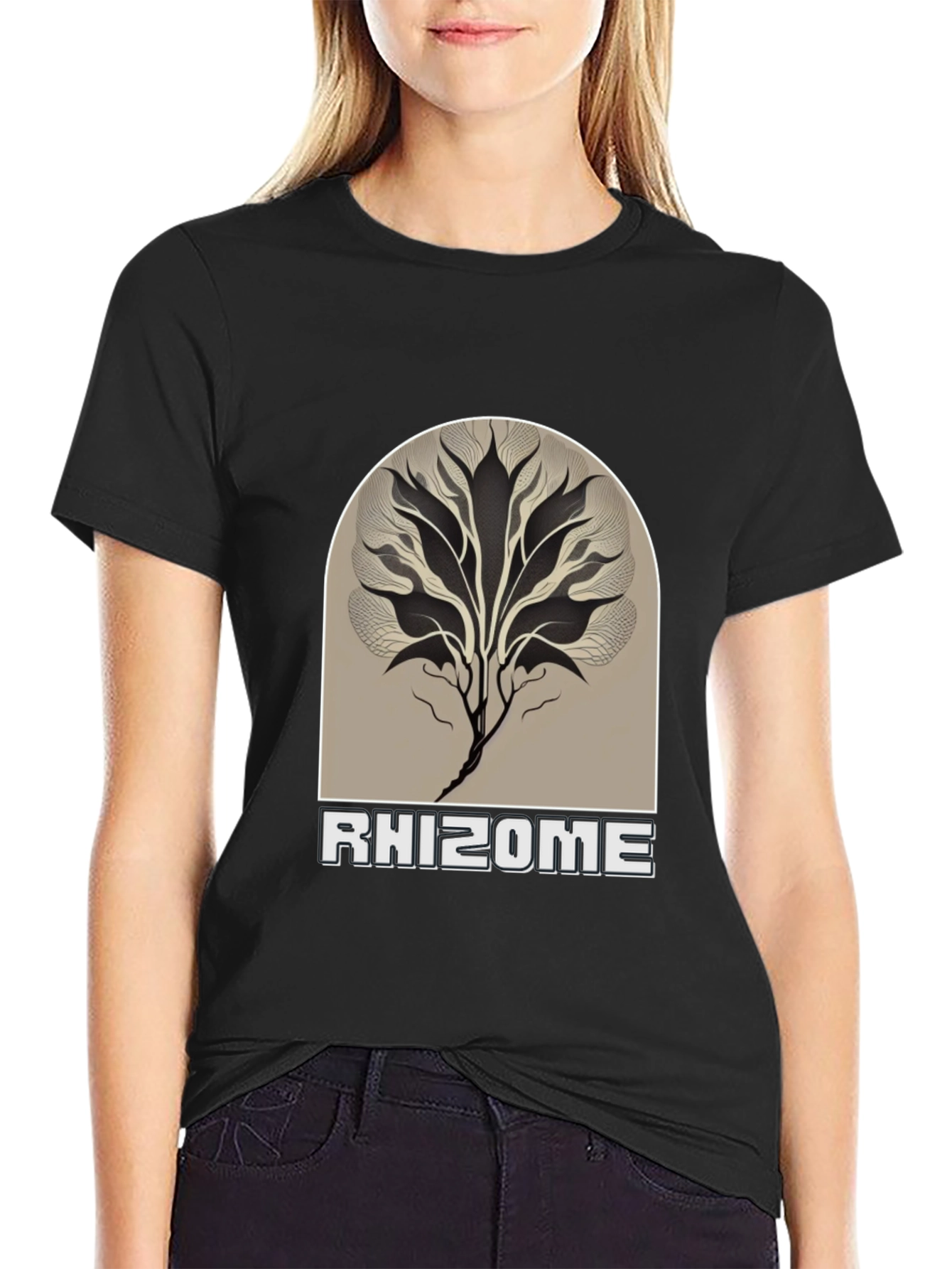 Rhizome Graphic Print Tee - Stylish Unisex Cotton T-Shirt