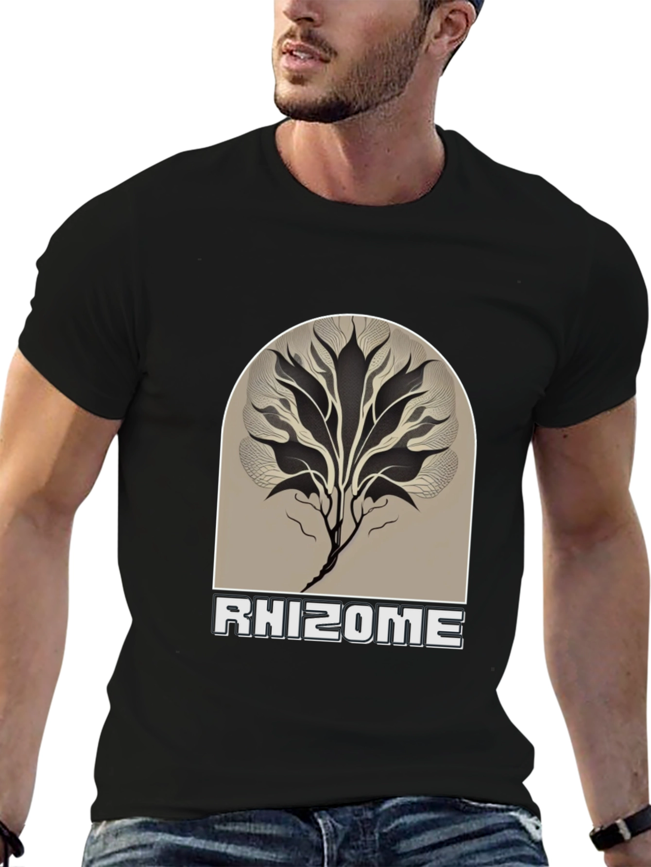 Rhizome Graphic Print Tee - Stylish Unisex Cotton T-Shirt