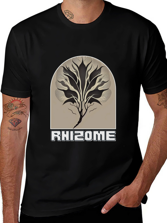 Rhizome Graphic Print Tee - Stylish Unisex Cotton T-Shirt