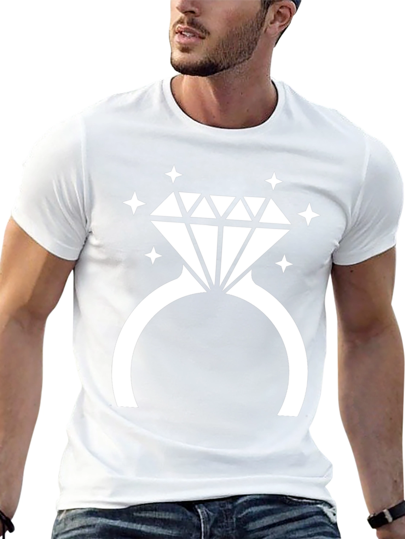 Diamond Ring Graphic Tee - Novelty T-Shirt