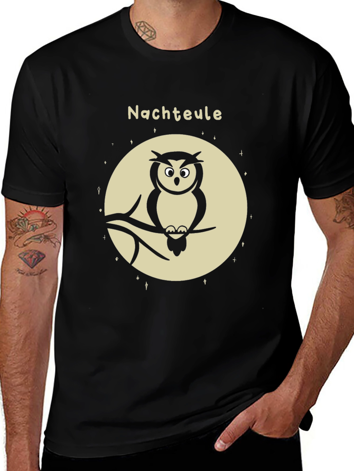 Night Owl Graphic Tee - Mens Black T-Shirt