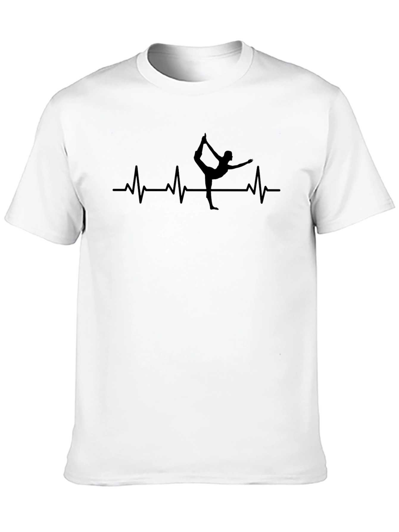 Yoga Heartbeat T-Shirt - Black Cotton Tee