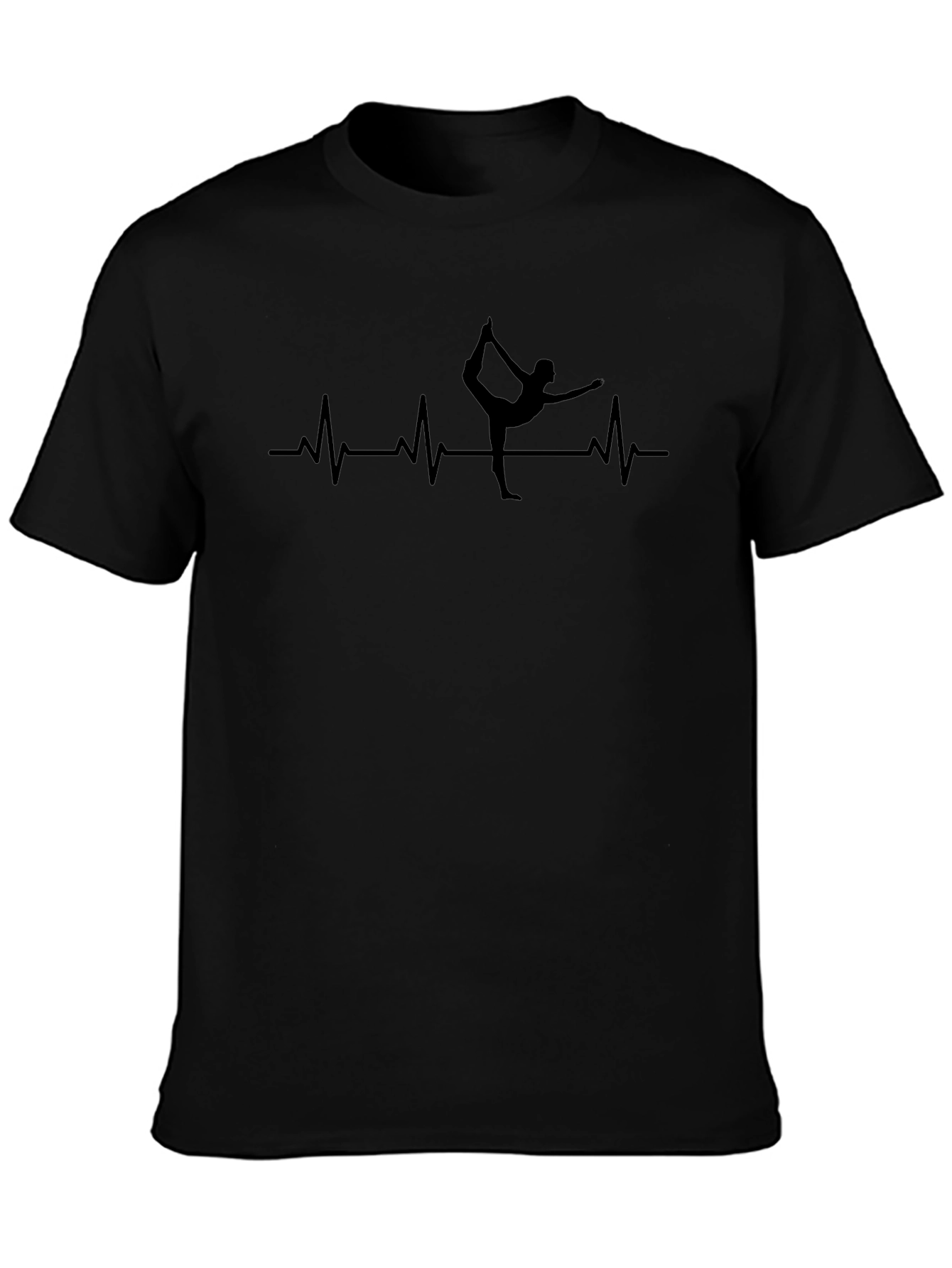 Yoga Heartbeat T-Shirt - Black Cotton Tee