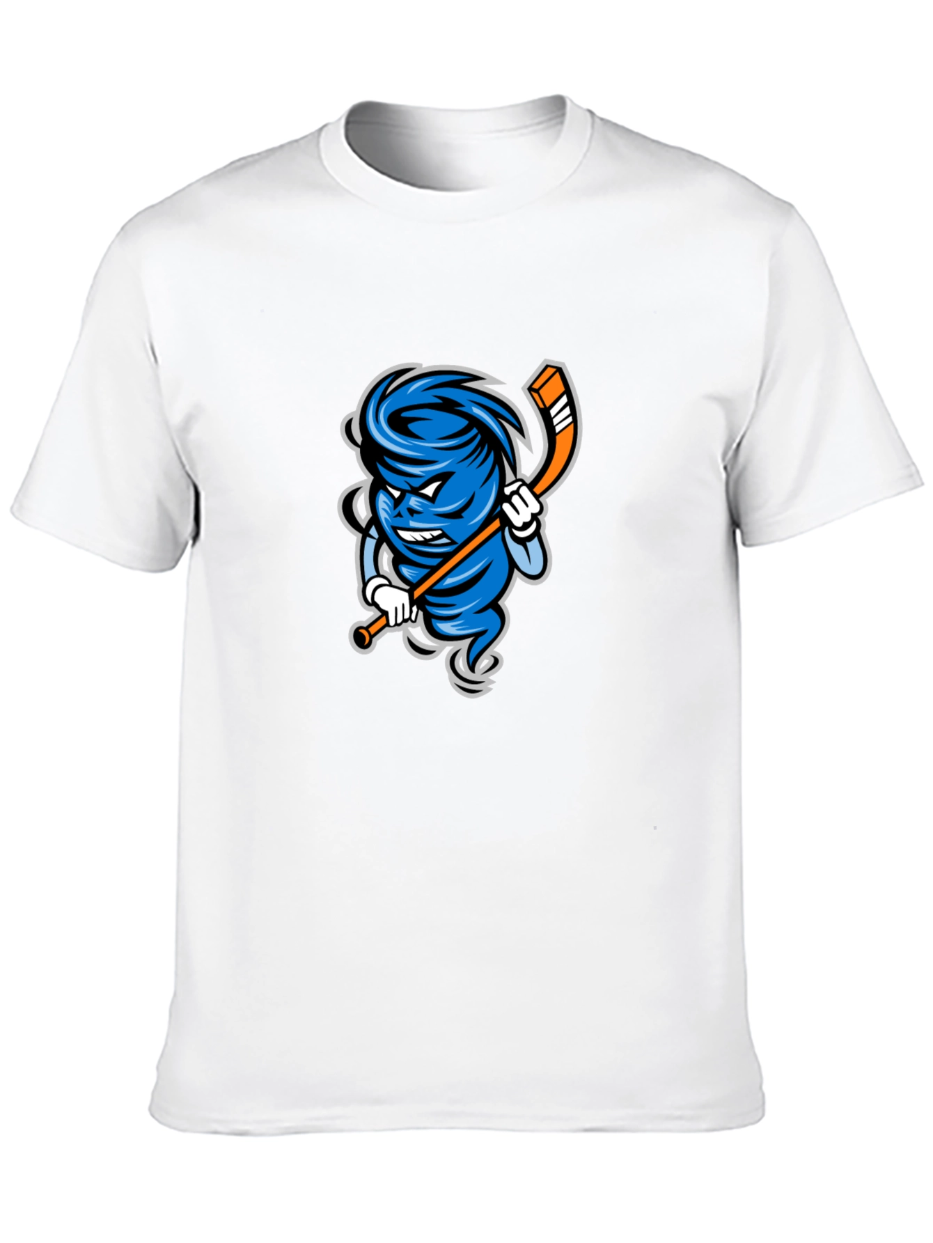 Mens Black Cartoon Hurricane Hockey T-Shirt