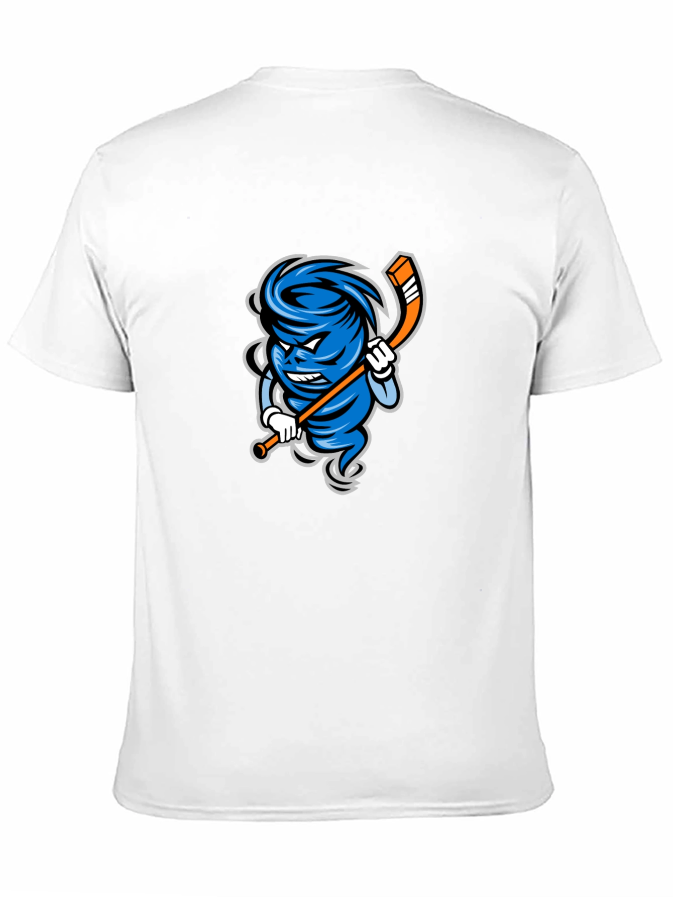 Mens Black Cartoon Hurricane Hockey T-Shirt