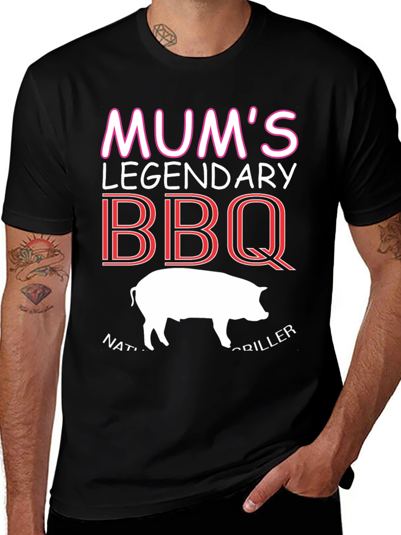 Mums Legendary BBQ T-Shirt - Natural Griller