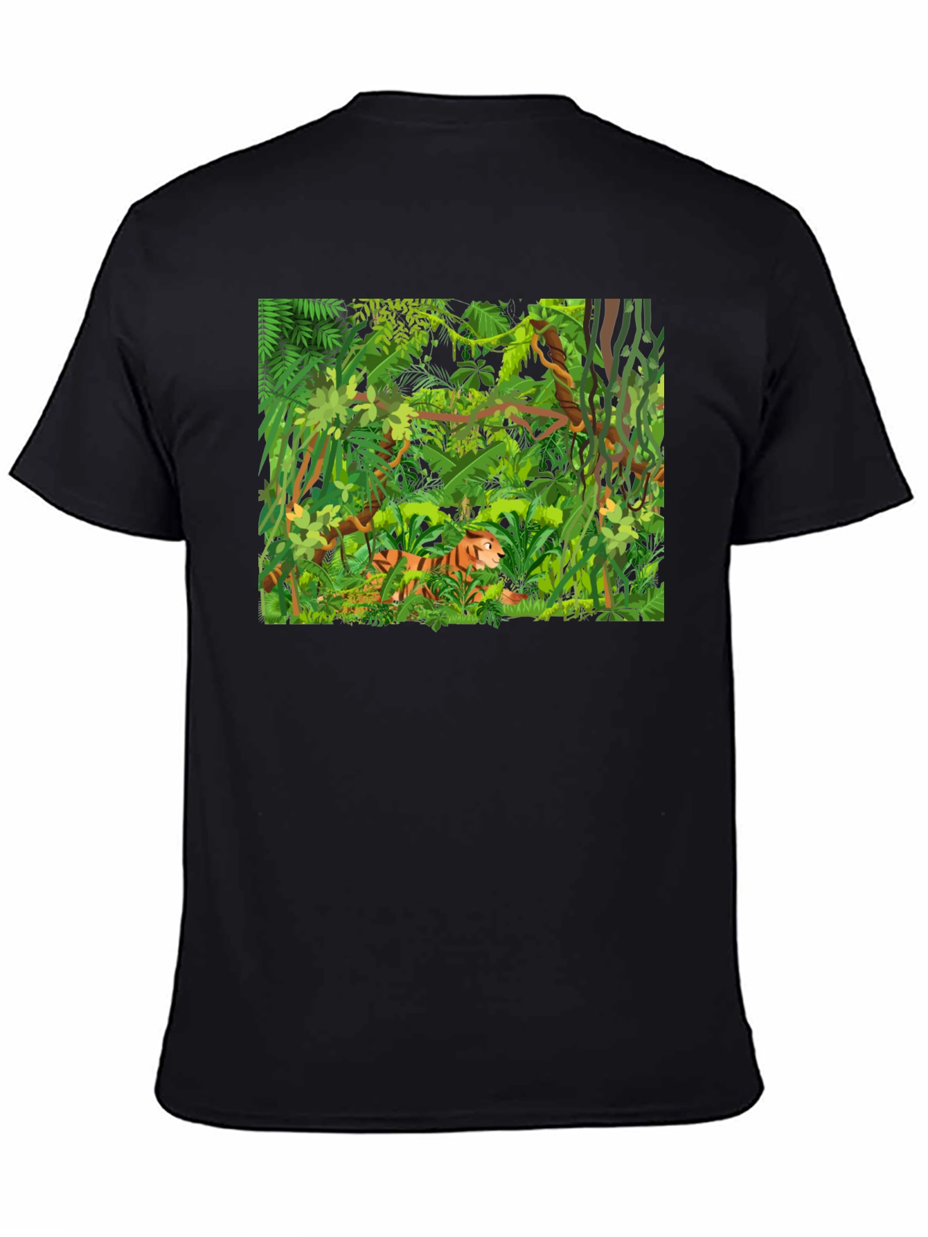 Jungle Tiger Graphic T-Shirt - Mens Black Tee