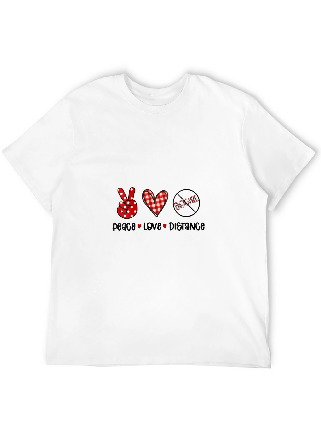 Peace Love Distance Novelty Graphic Tee