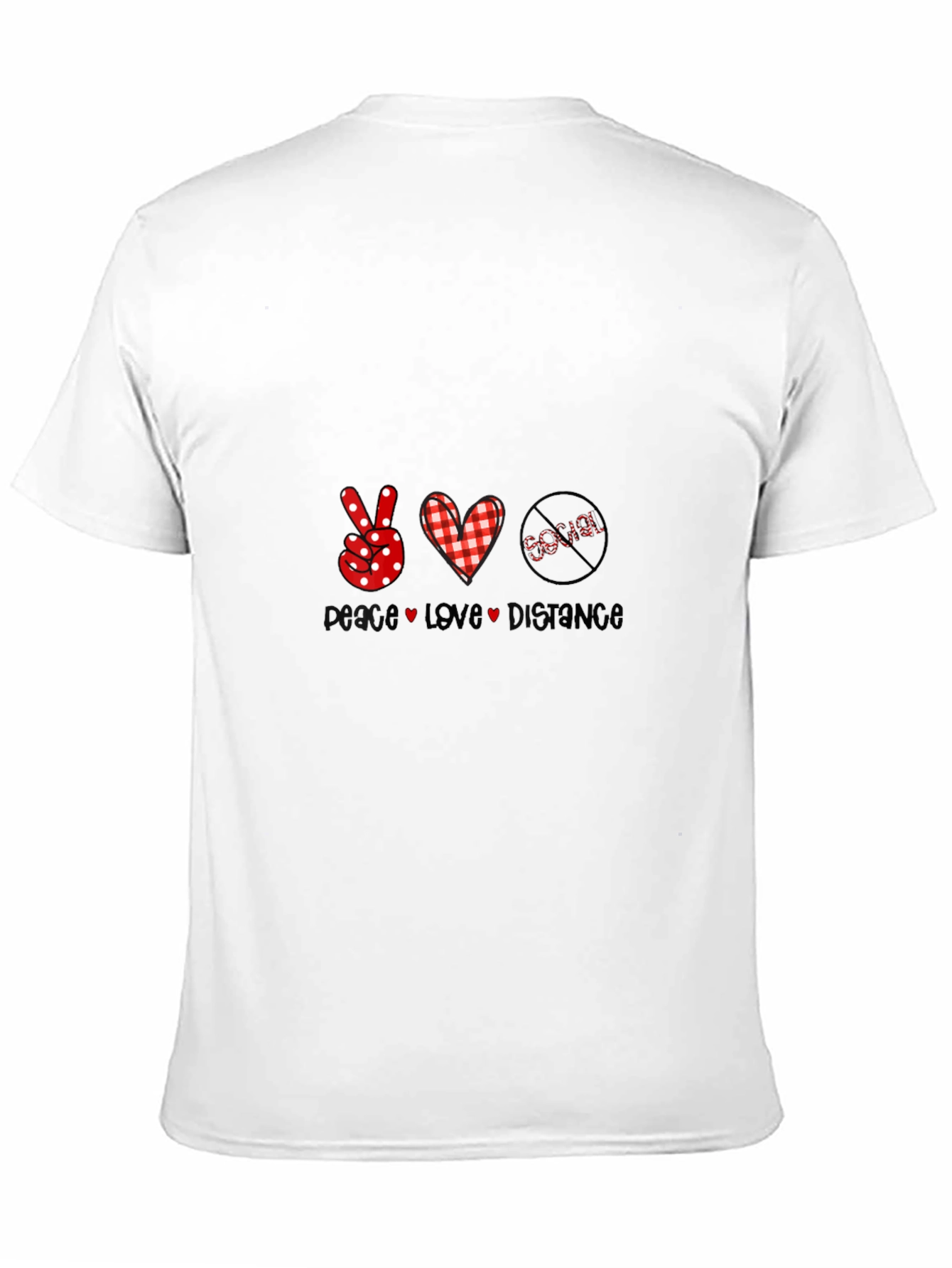 Peace Love Distance Novelty Graphic Tee