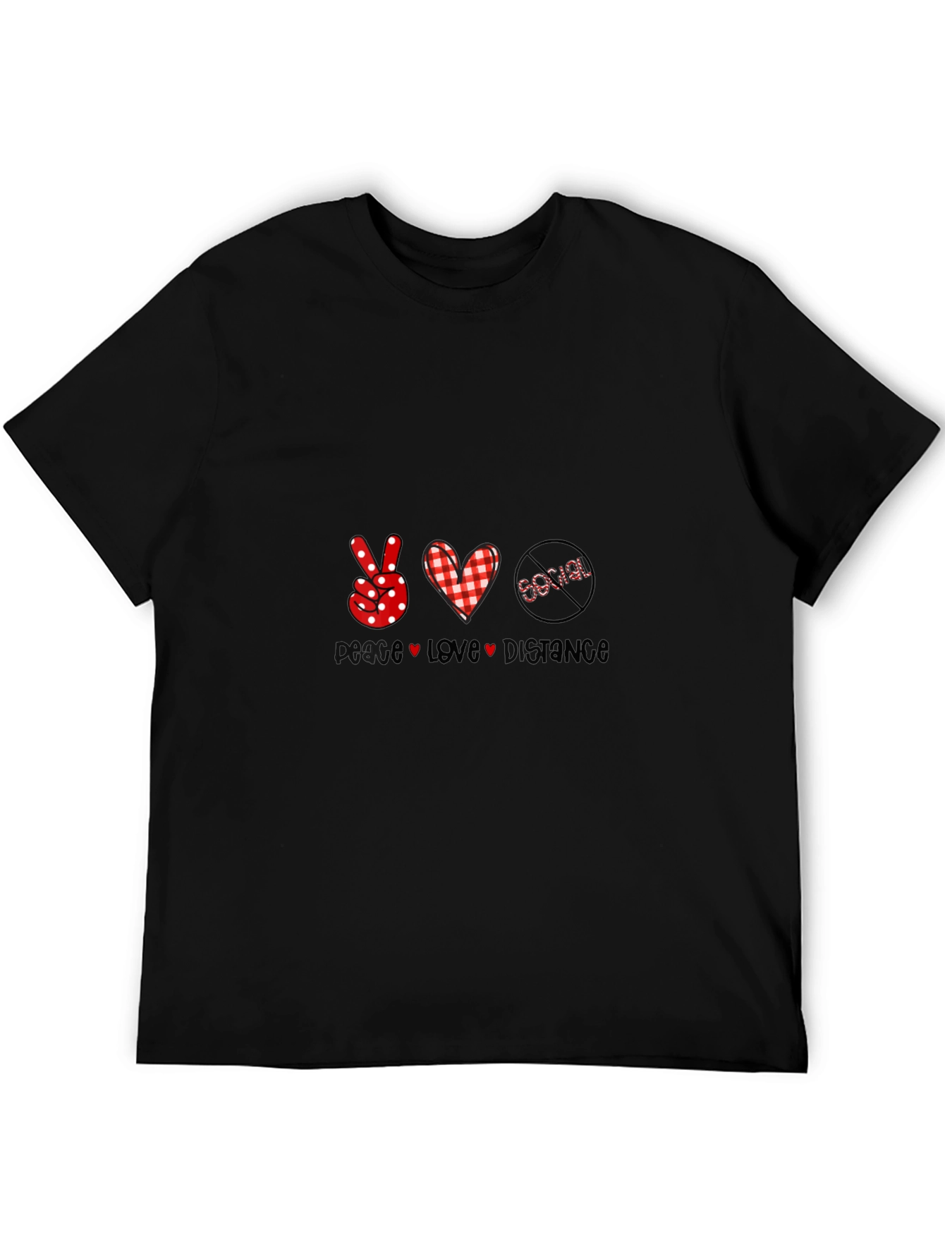 Peace Love Distance Novelty Graphic Tee