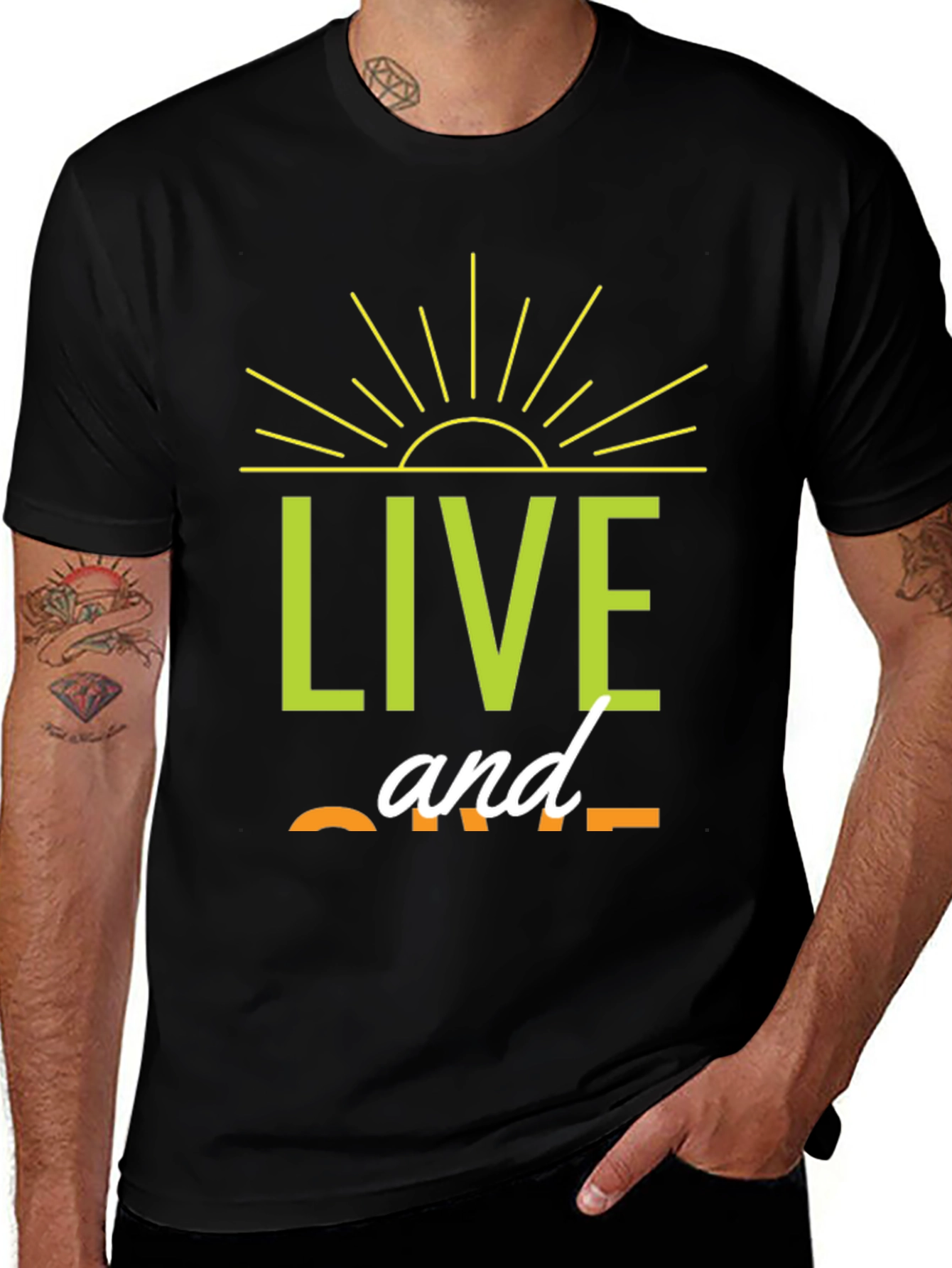 Live and Give Black Graphic T-Shirt