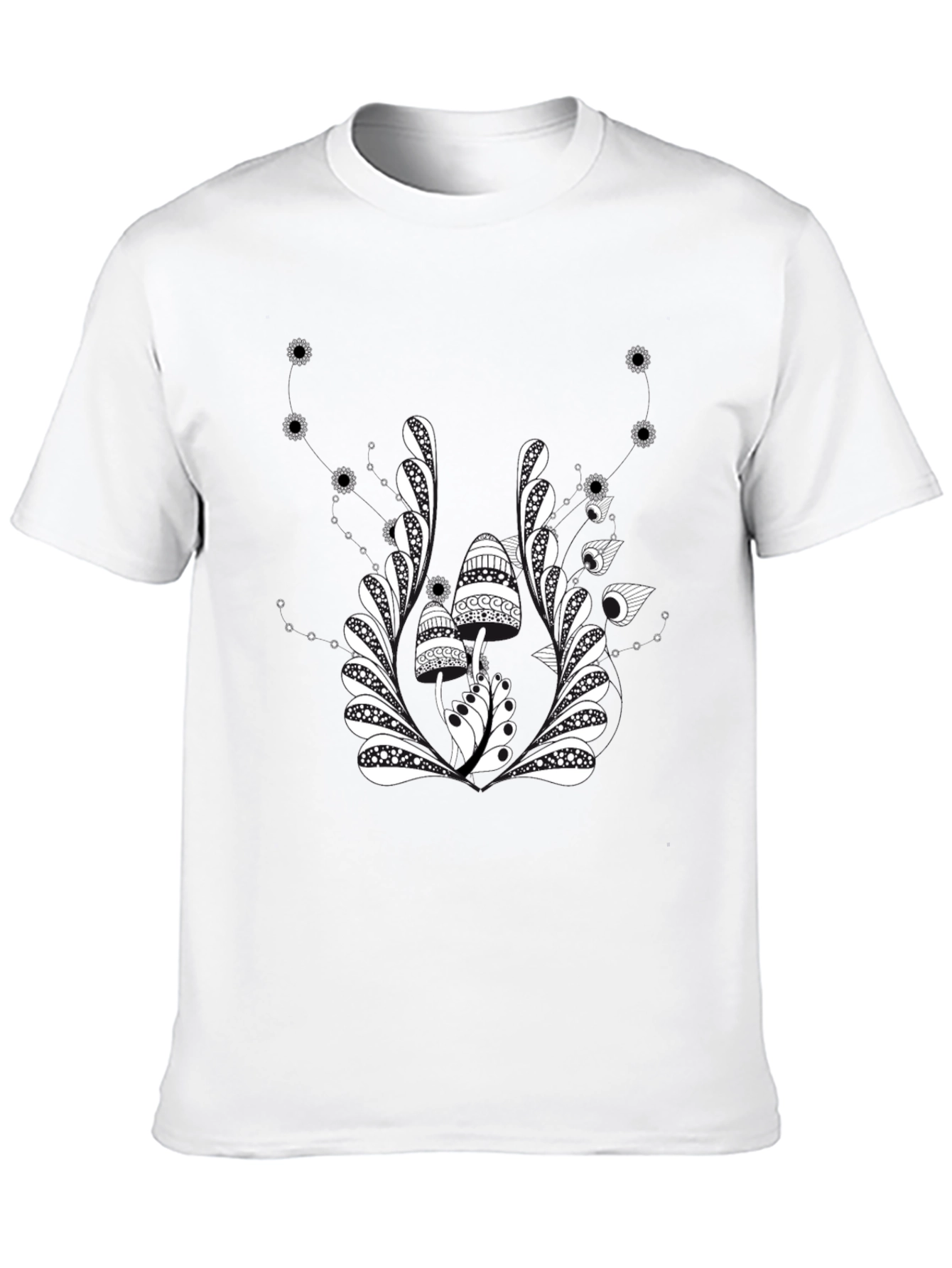 Mushroom Graphic Print Crew Neck T-Shirt