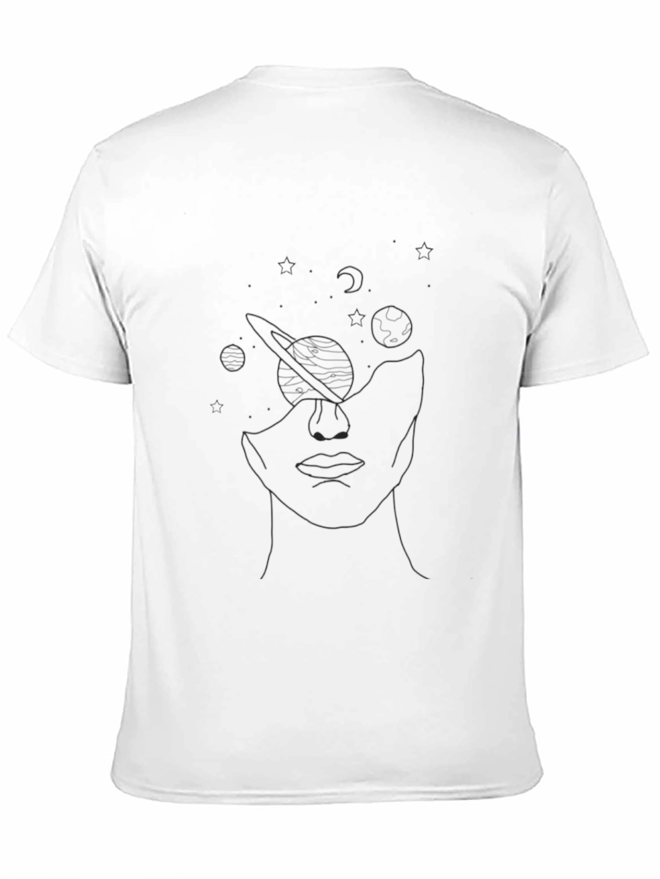 Celestial Face Graphic Tee - Unisex Black T-Shirt