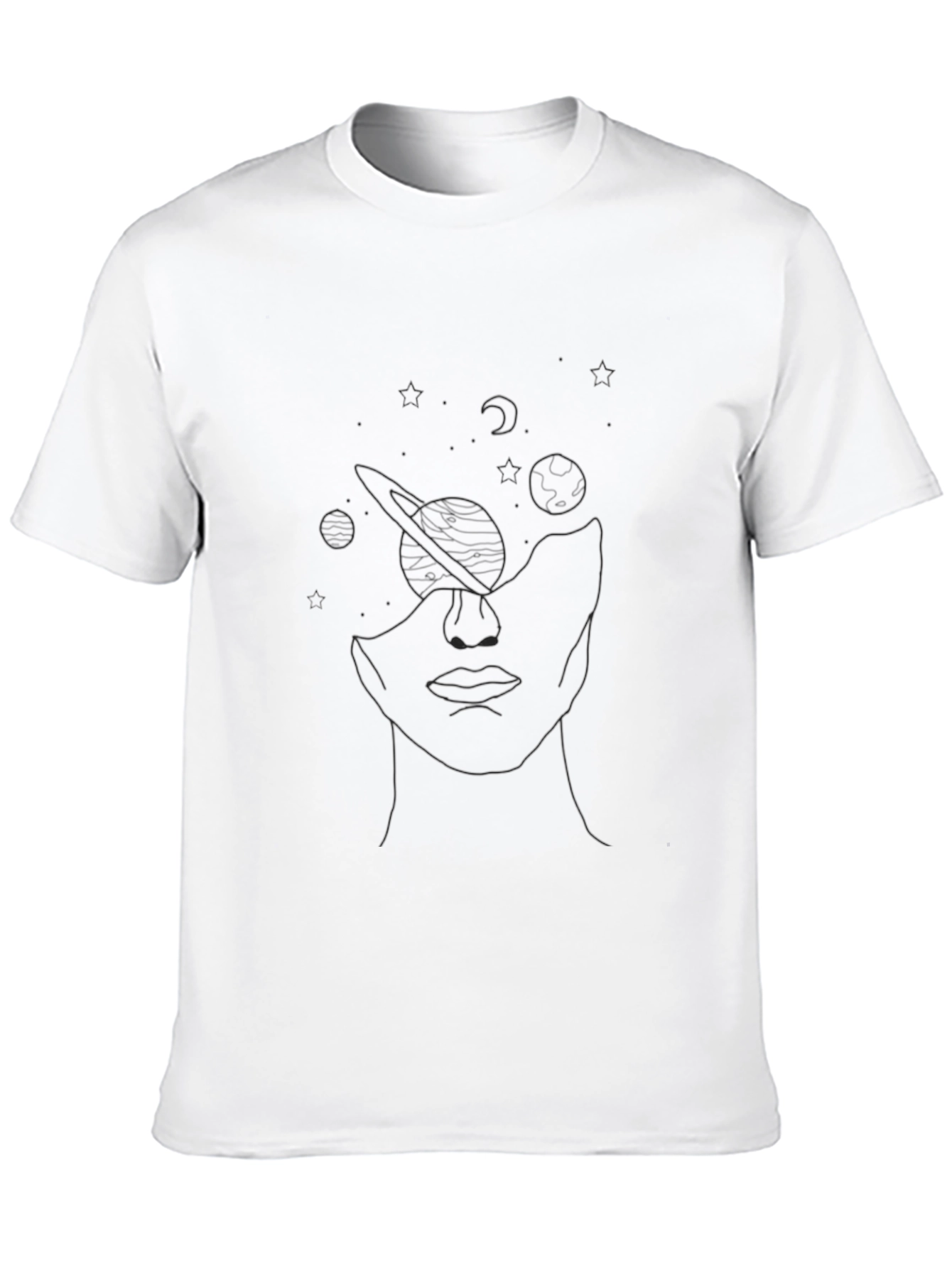 Celestial Face Graphic Tee - Unisex Black T-Shirt
