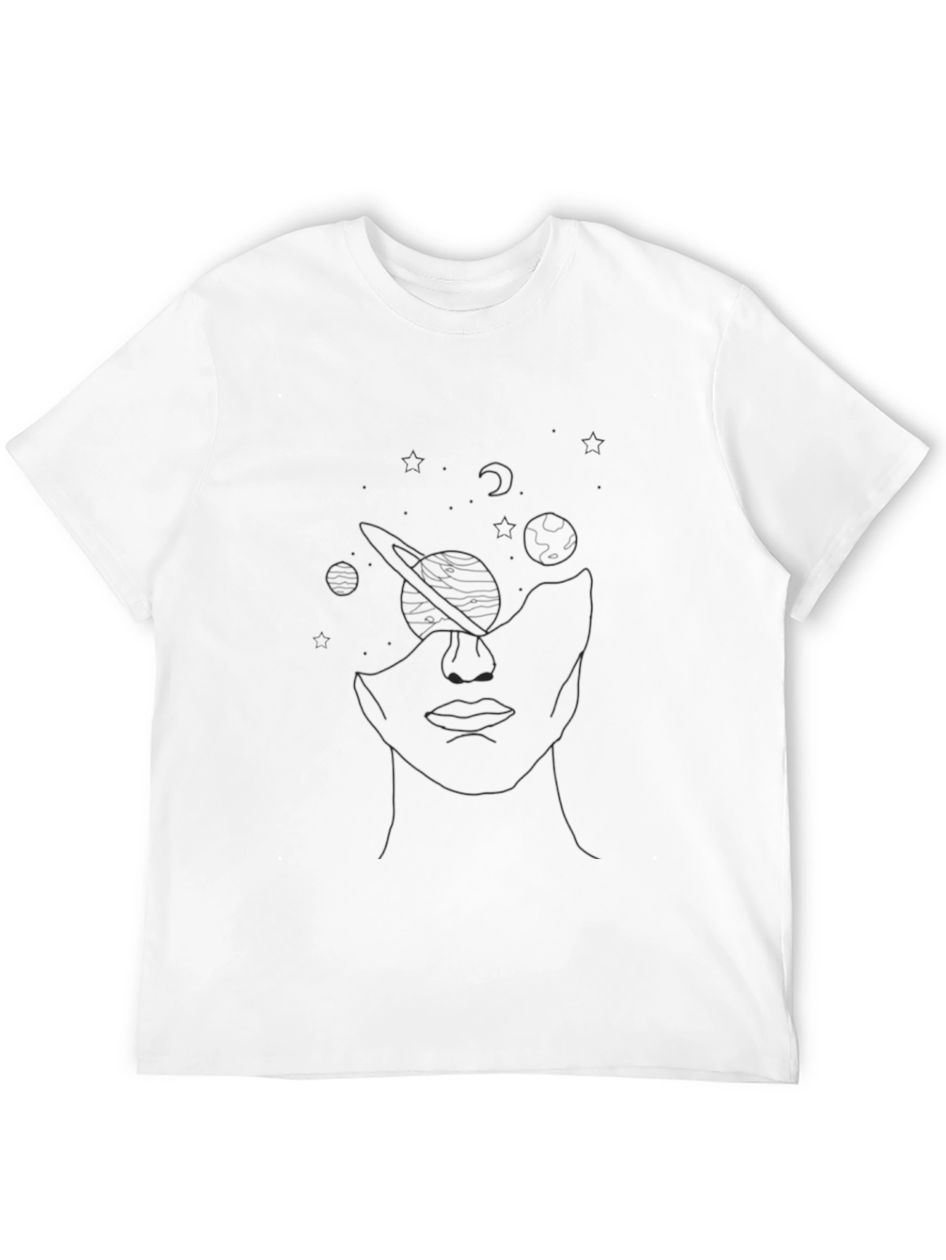 Celestial Face Graphic Tee - Unisex Black T-Shirt