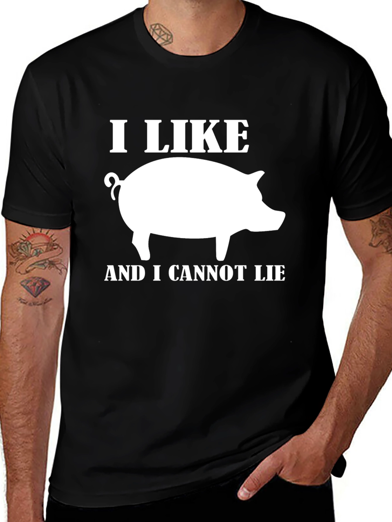 I Like Pigs Funny Graphic T-Shirt