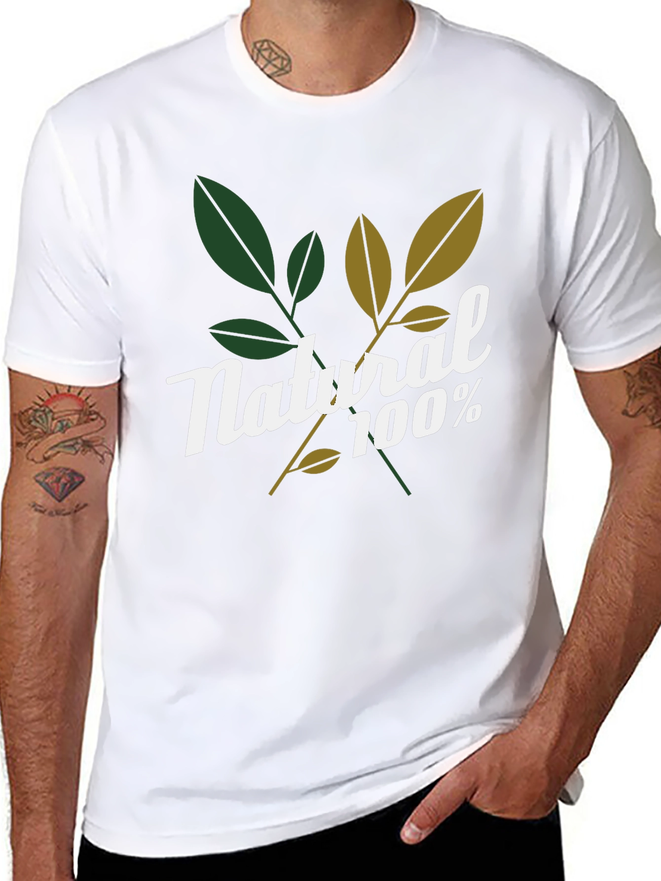 Natural 100% Graphic Tee - Stylish Organic Design