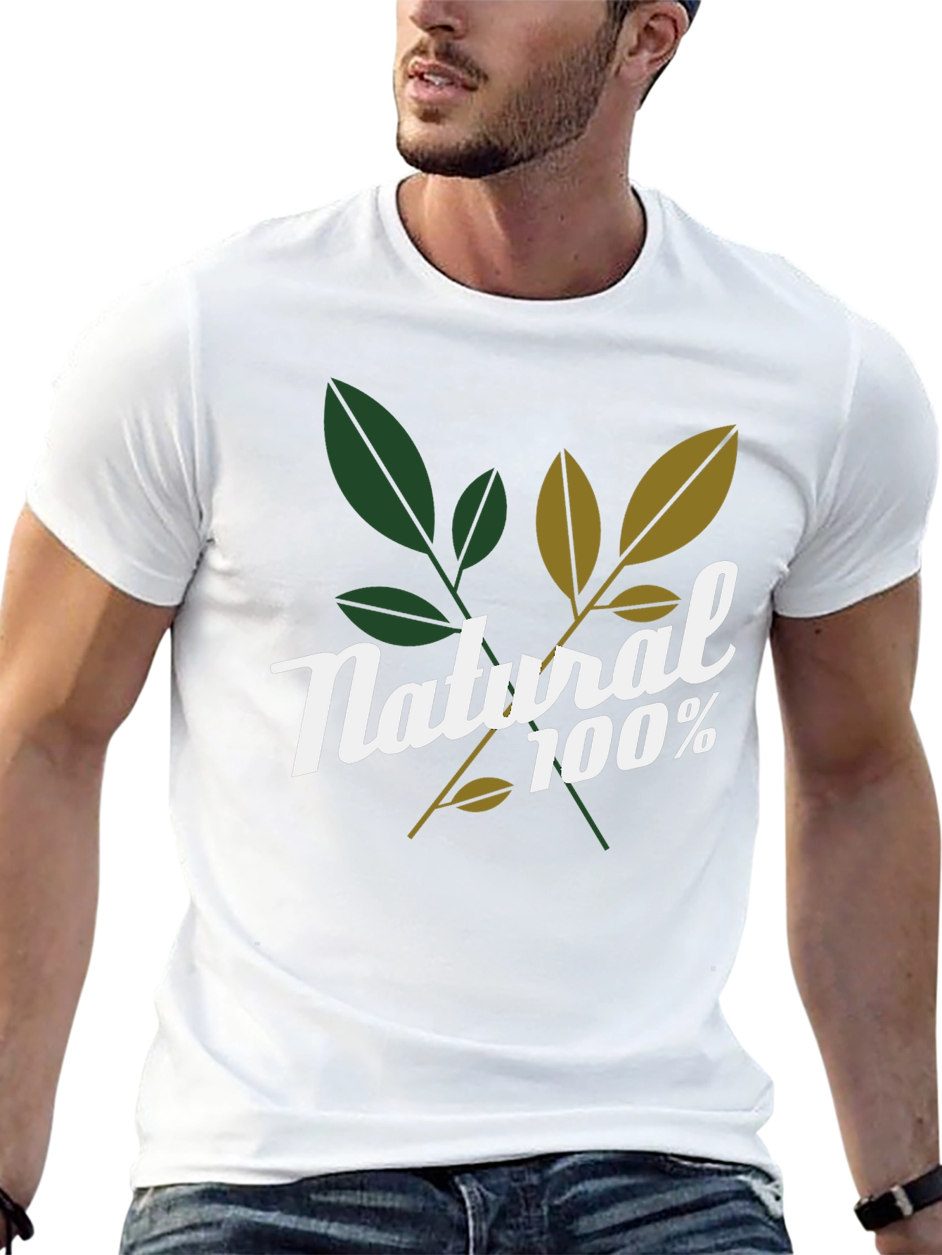 Natural 100% Graphic Tee - Stylish Organic Design